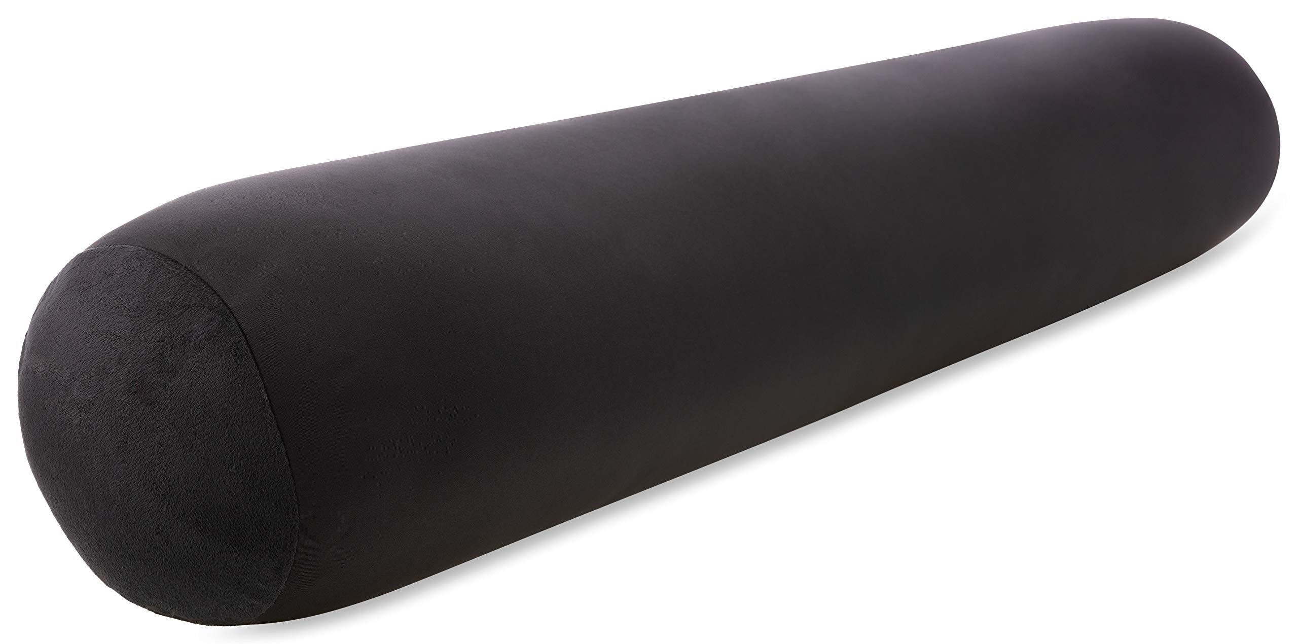 Premium Full Size Straight Body Pillow - Cooling & Breathable Microbead Support for Side Sleepers & Maternity - Anti-Aging 85/15 Spandex/Nylon Silky Cover - 48