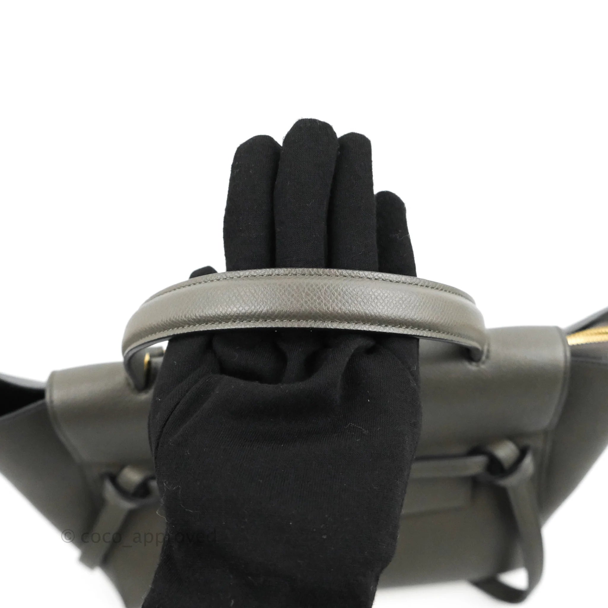 Celine Mini Belt Bag in Grey Grained Calfskin with Gold Hardware - Perfect for Everyday Use, Work & Travel