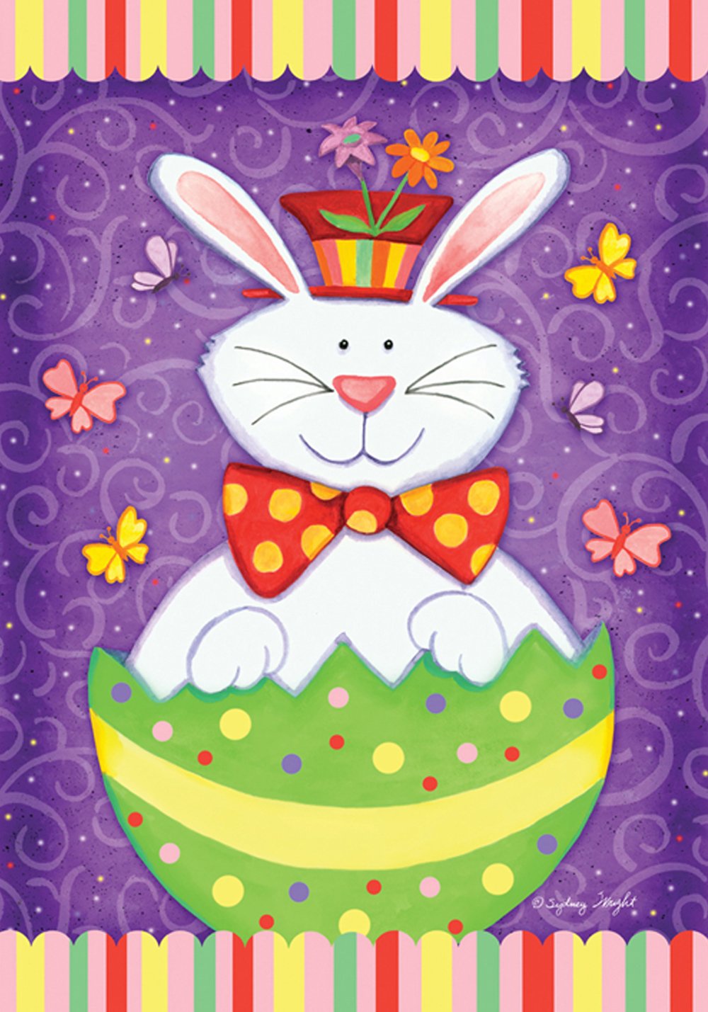 Toland Home Garden 112567 Double Sided Easter Bunny Surprise Garden Flag - 12x18 Inch Outdoor Decorative Flag for Yard, House & Spring Celebrations - Perfect for Easter Decor, Front Porch Display & Seasonal Festivities