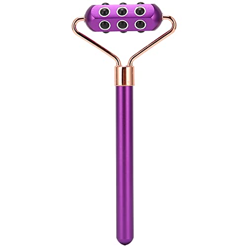 Germanium Face Massage Roller - 18 Germanium Manual Massage Tool for Women & Girls, Portable Facial Massager for Relaxation & Skincare (Purple) - Perfect for Home Spa, Travel & Daily Beauty Routine