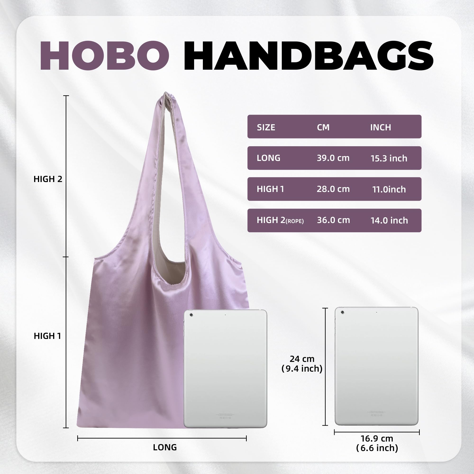 Luxury DGAZ Silk Designer Hobo Bags for Women - Large Zippered Tote Shoulder Bag | Perfect for Work, Travel & Everyday Use