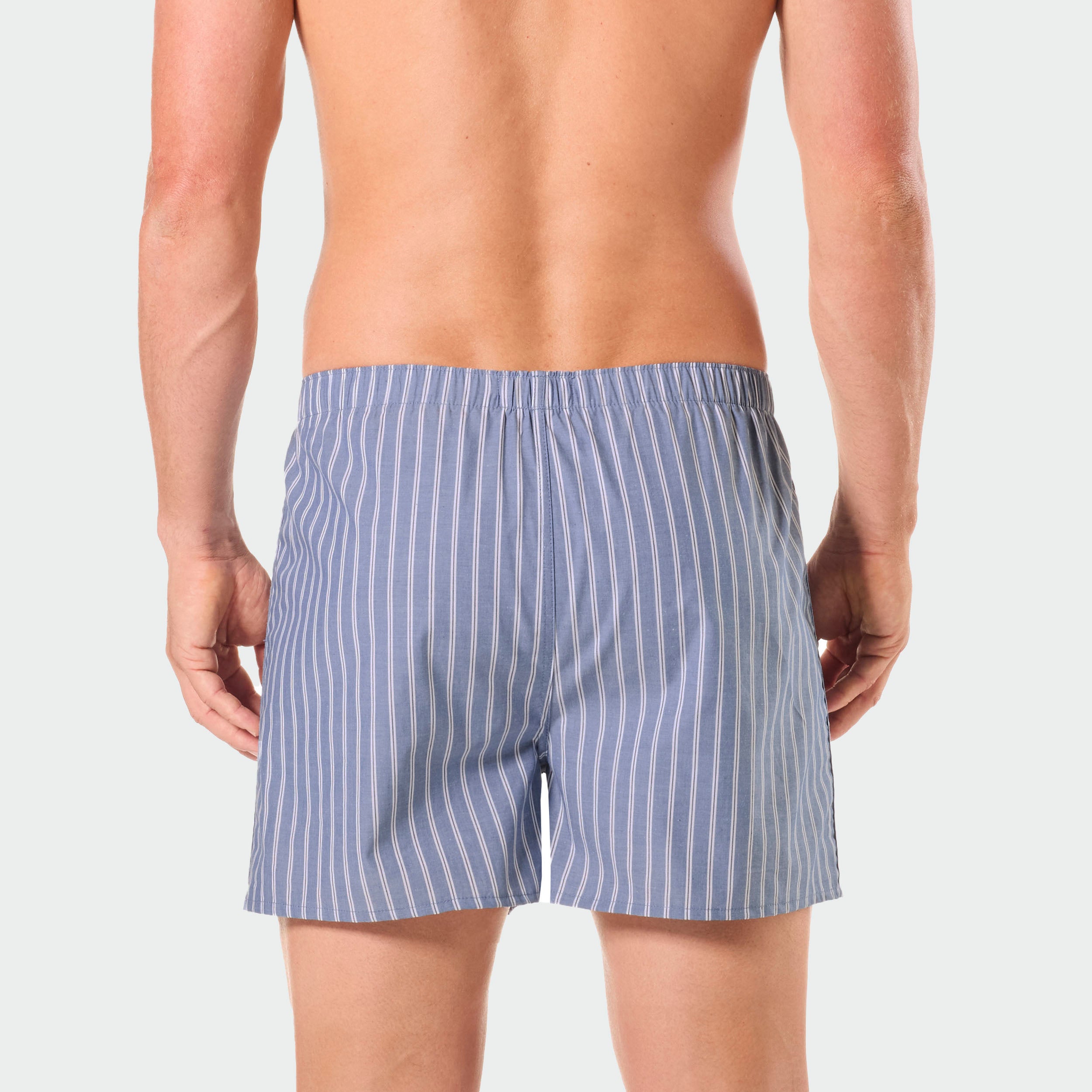 Men's 5-Pack Cotton Check Boxer Shorts - Soft Breathable Underwear for Daily Wear & Lounge - Blue