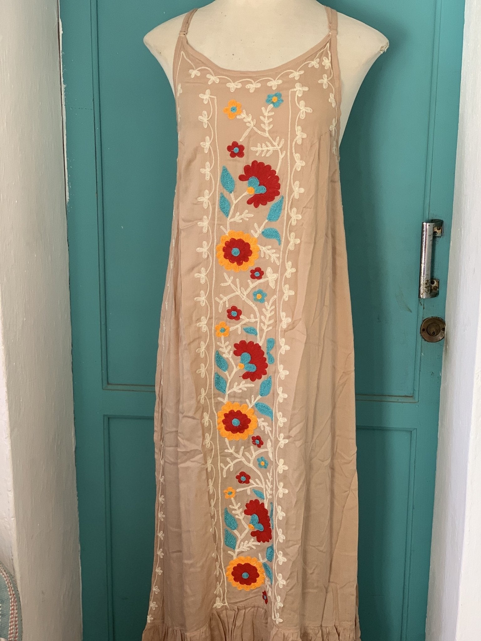 Boho Maxi Dress for Women - Flowy Bali Beach Dress with Embroidery - Perfect for Summer Vacations, Beach Weddings & Festivals