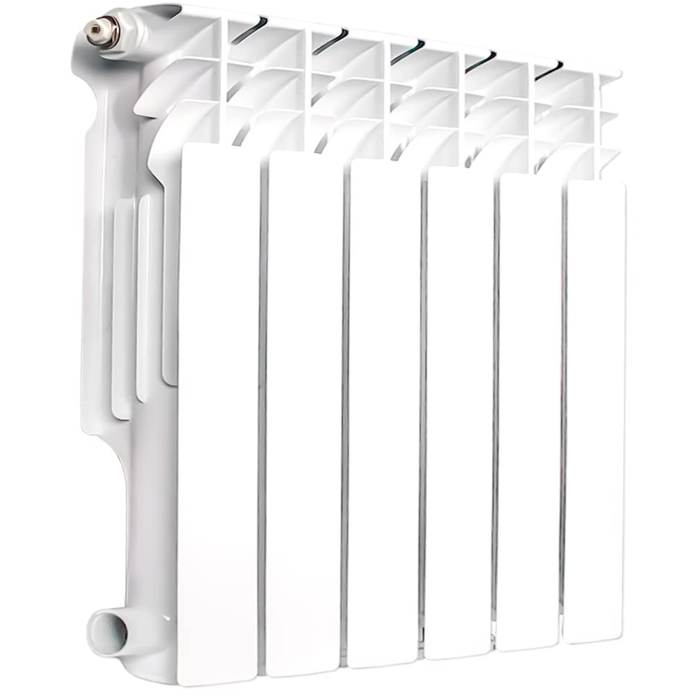 Wall-Mounted 6 Panel Aluminum Radiator Heater - Lightweight Hot Water Heater for Kitchen, Bedroom, Greenhouse | Energy Efficient Heating Solution for Homes & Small Spaces