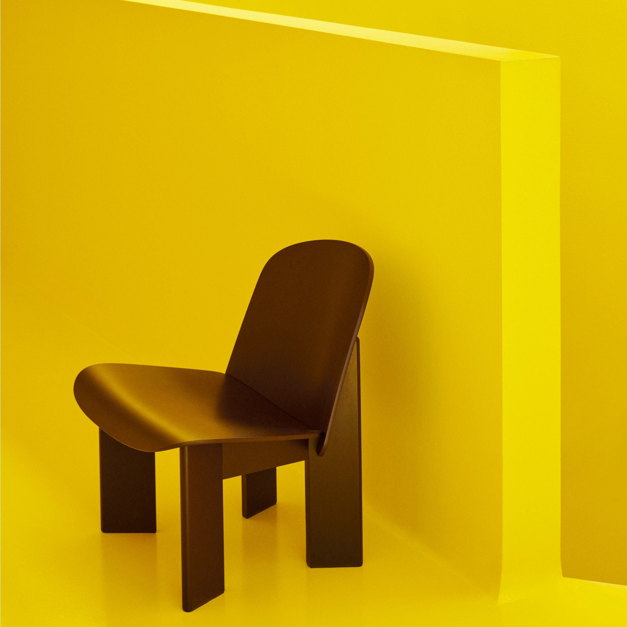 HAY Chisel Lounge Chair in Bordeaux Lacquered Beech - Modern Scandinavian Design for Living Room, Office & Lounge Areas
