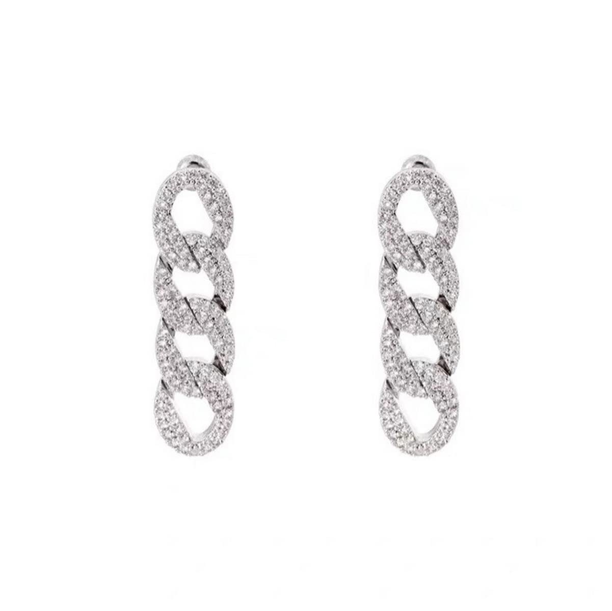 Shiny Cuban Link Chain Drop Earrings for Women - Minimalist Paperclip Dangle Earrings, Y2K Fashion Jewelry Gift for Girls | Perfect for Parties, Dating & Everyday Wear