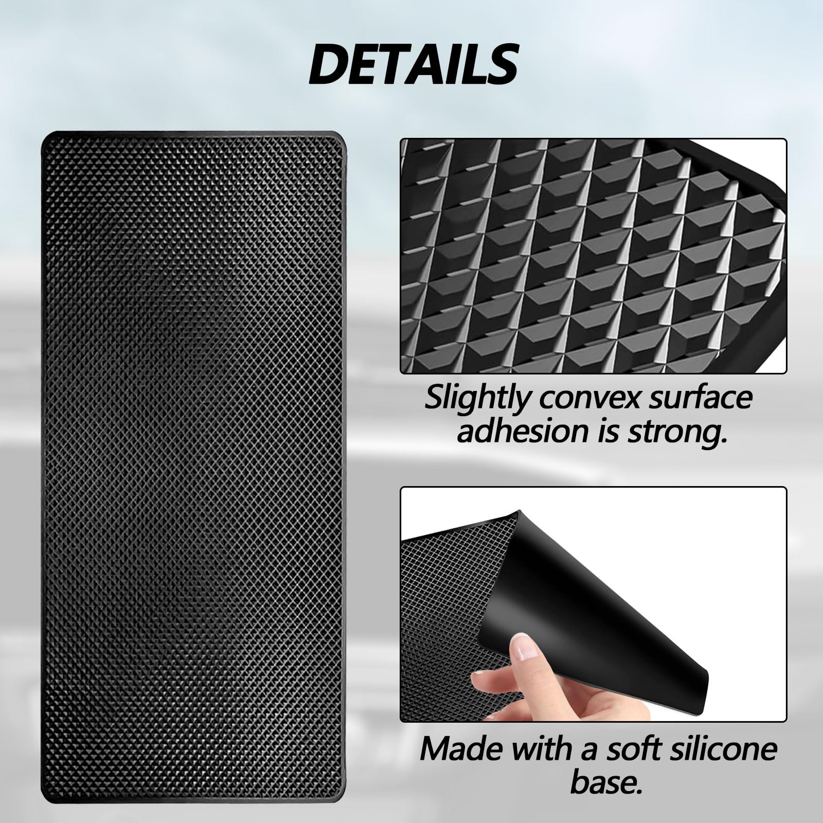 Non-Slip Rubber Dashboard Mat for Cars - 10.6