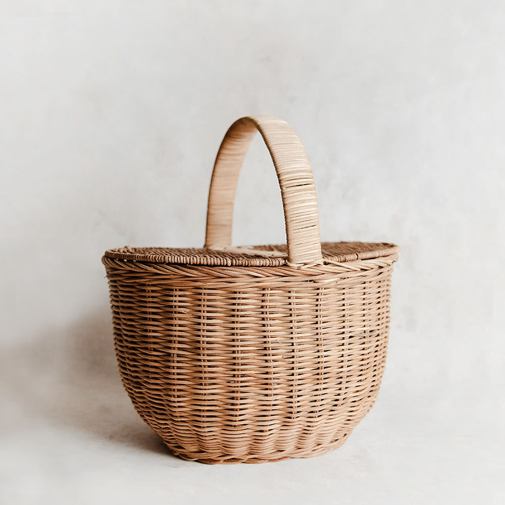 Natural Rattan Ripley Basket - Handwoven Storage Basket for Home Organization, Laundry, Toys & Blankets | Perfect for Living Room, Bedroom & Nursery Decor