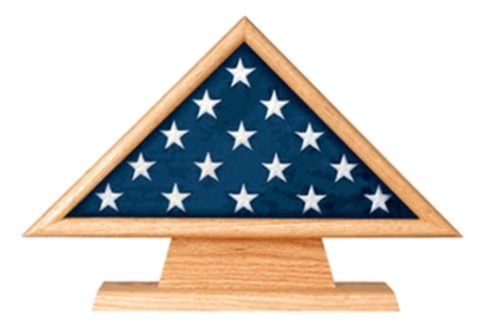 Handcrafted Memorial Flag Case and Pedestal - Made by US Veterans | Perfect for Displaying American Flags in Homes, Offices & Military Ceremonies
