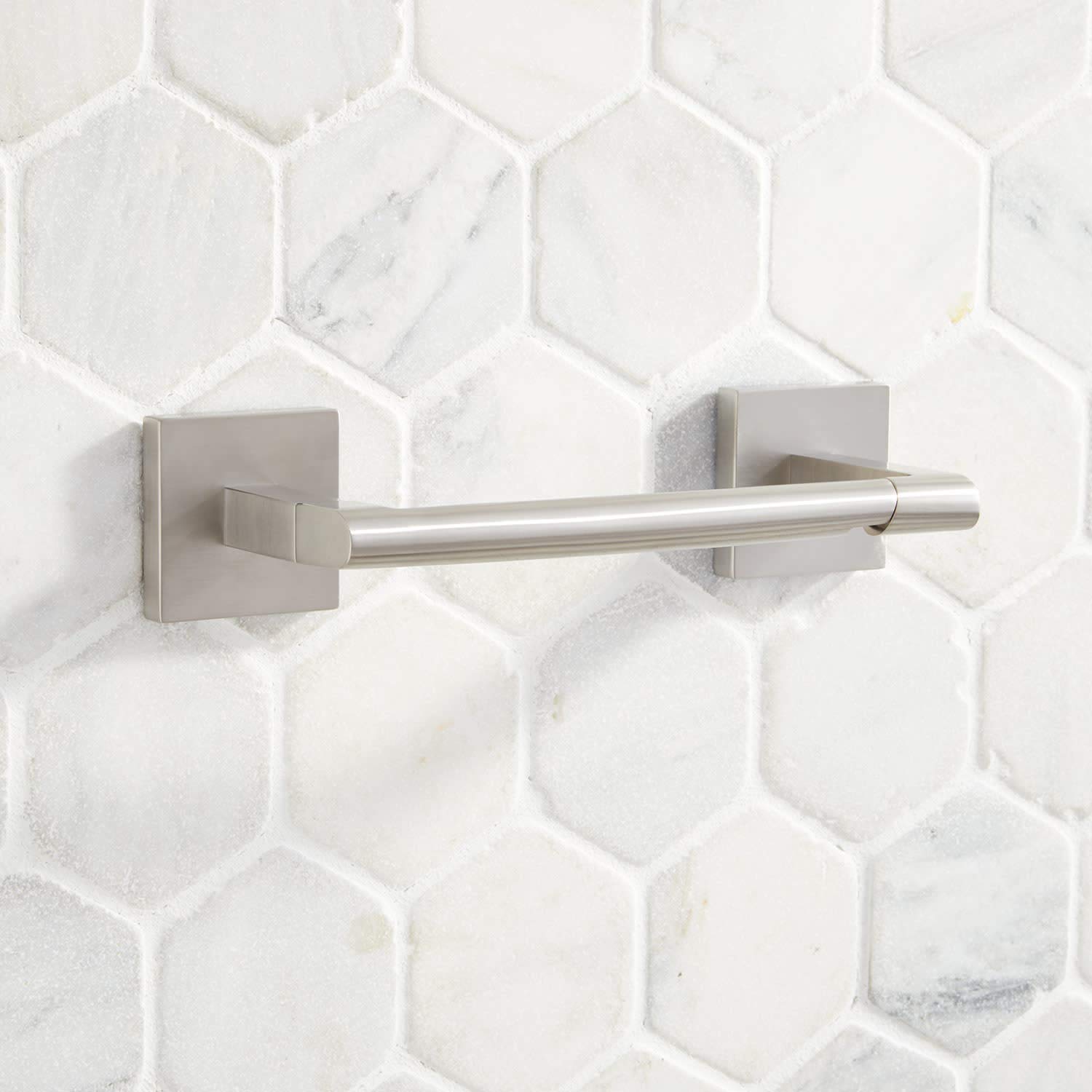 Signature Hardware 448340 Hibiscus Single Post Toilet Paper Holder - Chrome Finish Bathroom Accessory for Modern & Traditional Homes