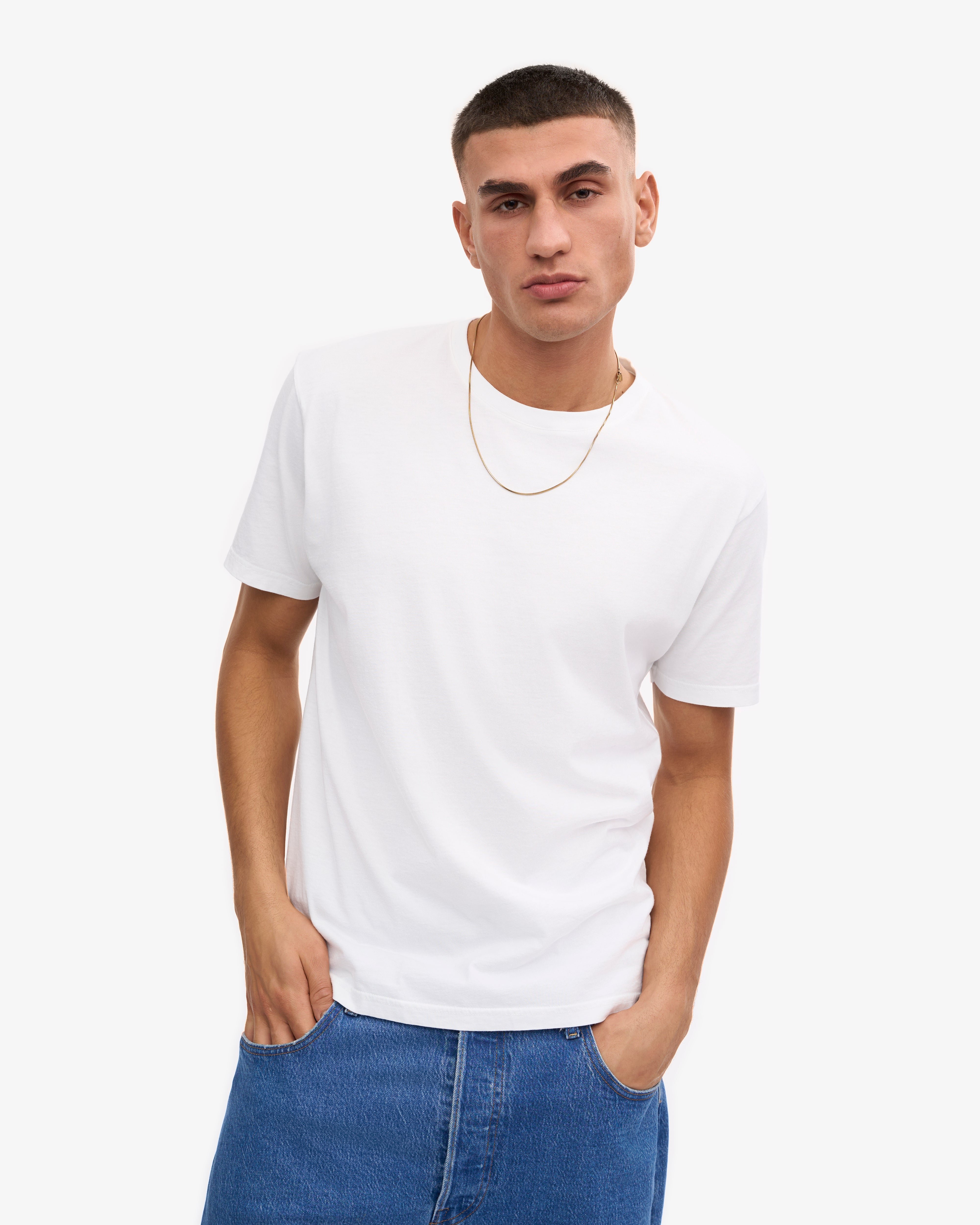 Classic Organic Cotton T-Shirt for Men & Women | Soft, Breathable & Eco-Friendly | Optical White | Perfect for Casual Wear, Gym & Everyday Outfits