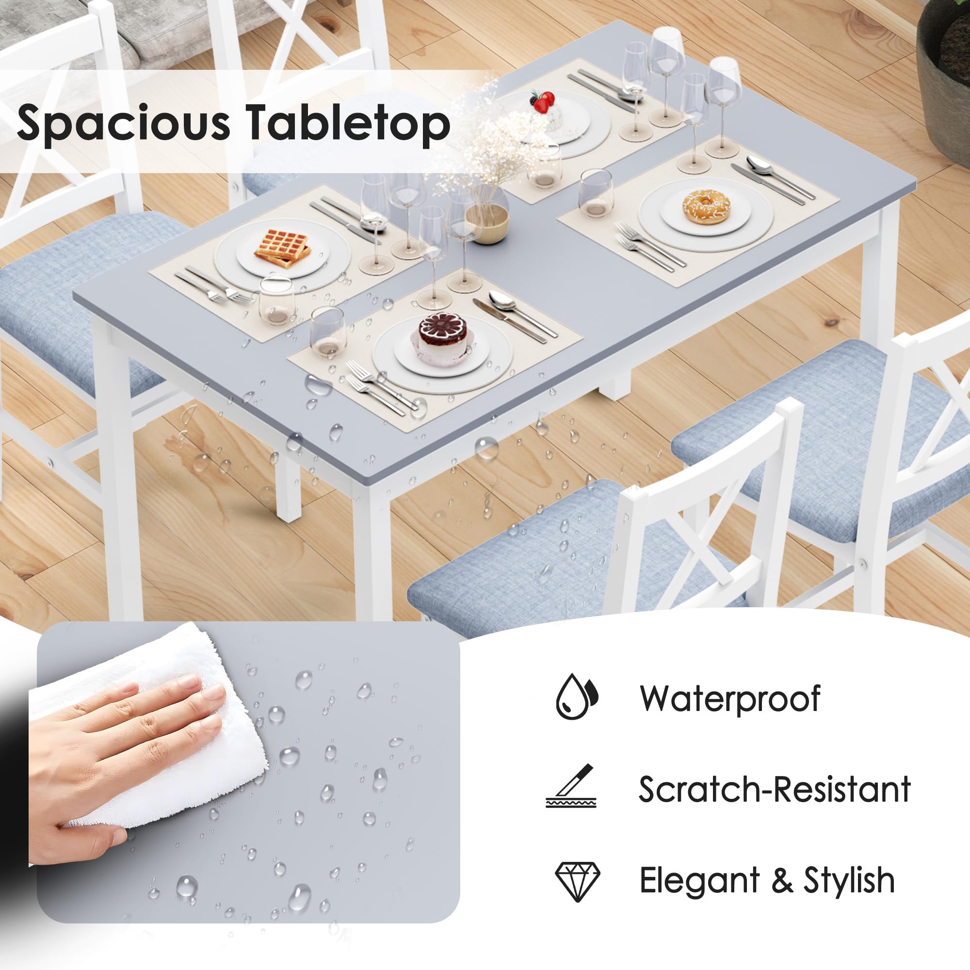 Modern 5-Piece Dining Table Set for 4 - 42.5