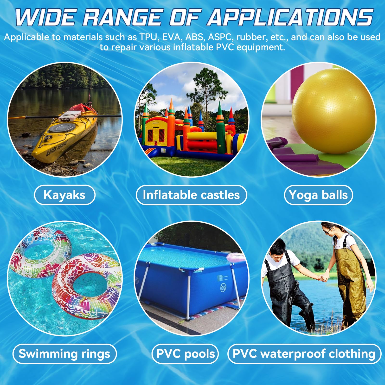 4 in x 7 ft Roll Air Mattress & Pool Patch Repair Kit - Heavy Duty Underwater Adhesive for Inflatable Toys, Swimming Pools, Bounce Houses, Tents, Floats - Perfect for Quick Leak Fixes at Home, Camping or Pool Parties