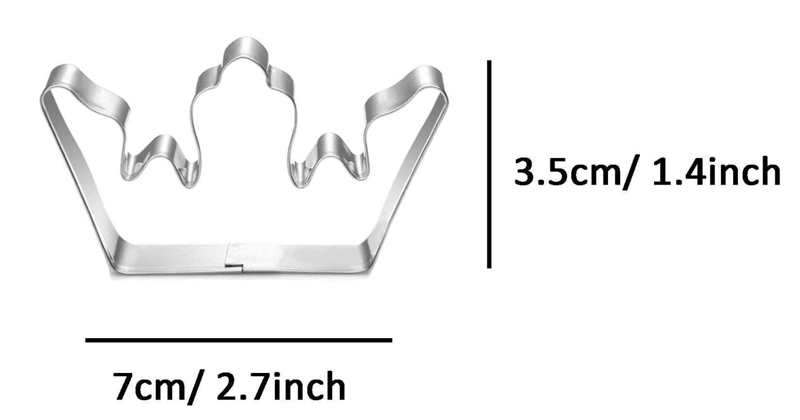 Royal Crown Cookie Cutter Set - King & Queen Crown Shaped Stainless Steel Baking Tools for Cookie, Cake Decorating, DIY Crafts - Perfect for Birthday Parties, Themed Events and Holiday Baking