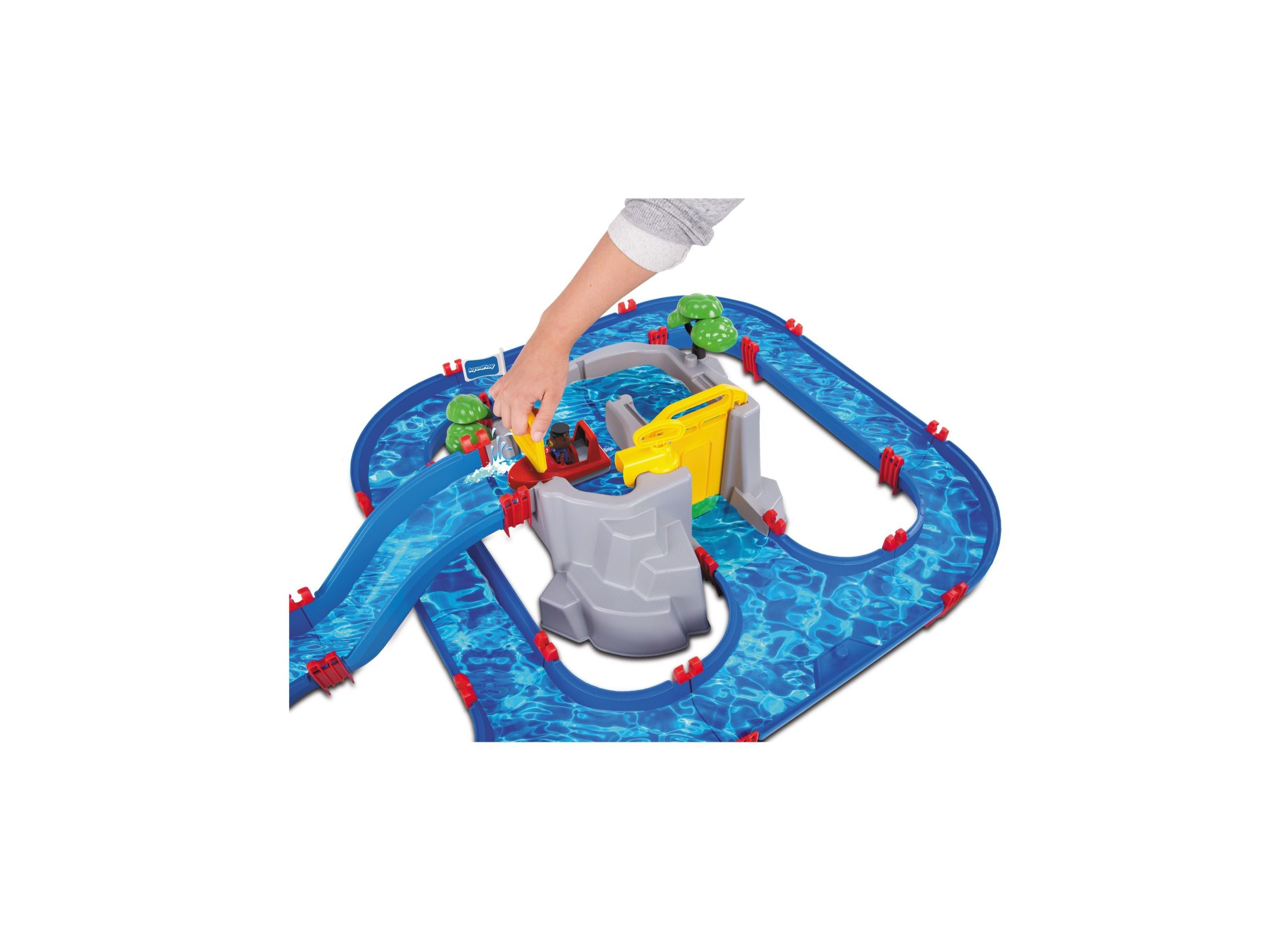 Aquaplay Mountain Lake Interactive Water Playset for Kids - Outdoor Water Table Toy with Boats & Dams - Perfect for Backyard, Garden & Poolside Fun