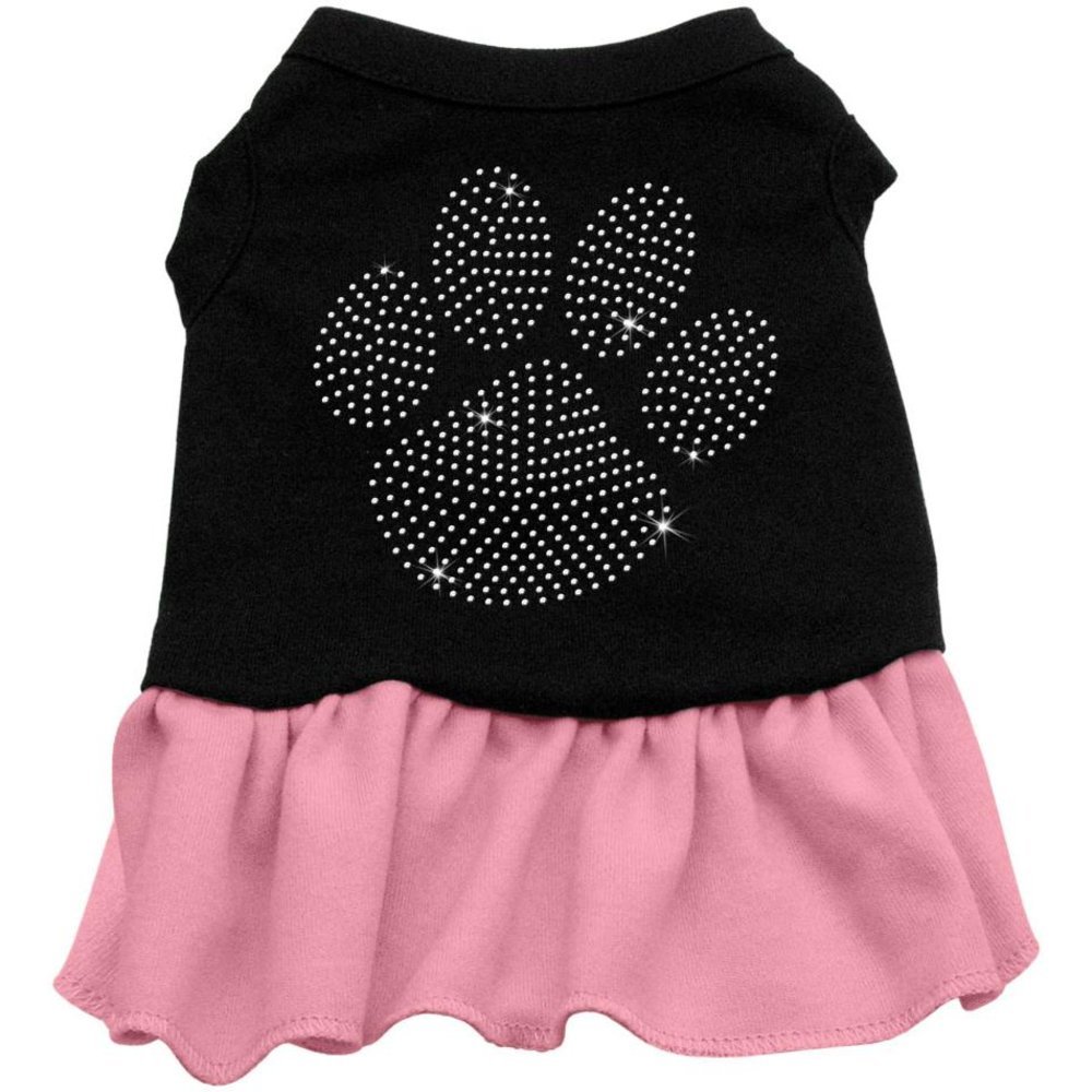 Sparkling Rhinestone Pet Dress for Small Dogs & Cats - Black with Light Pink Accents, Size LG (10-14 lbs) | Elegant Pet Fashion for Parties, Photos & Special Occasions