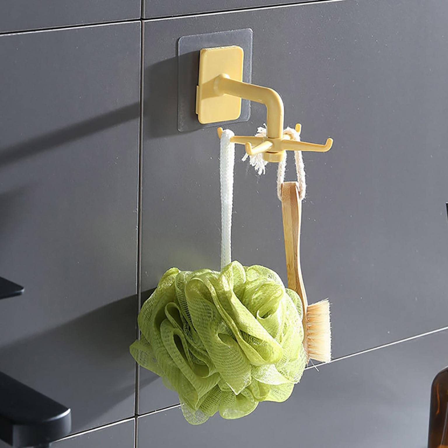 2 Pack 360 Degree Rotating Wall Hooks - Heavy Duty Multi-Purpose Hanging Organizer for Bathroom, Kitchen, Bedroom, Office - Space Saving Storage Solution for Towels, Keys, Utensils & More