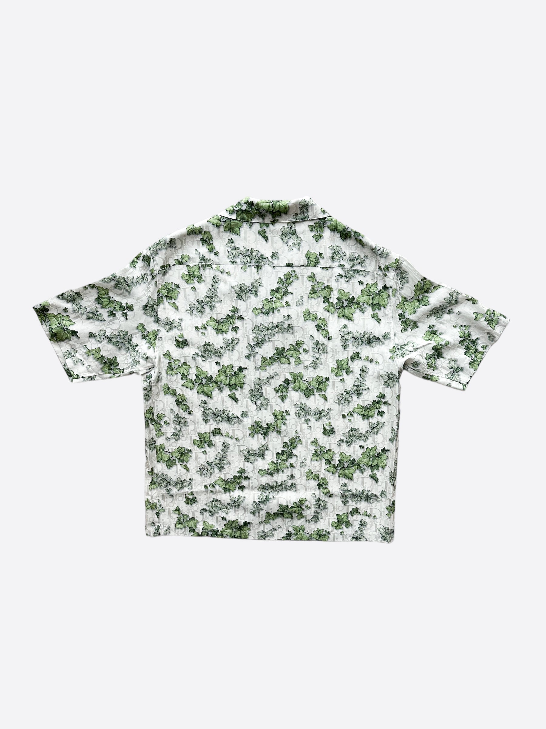 Dior Amoako Boafo White Oblique Leaf Button Up Shirt for Men - Stylish Casual & Formal Wear - Perfect for Office, Date Night & Special Occasions