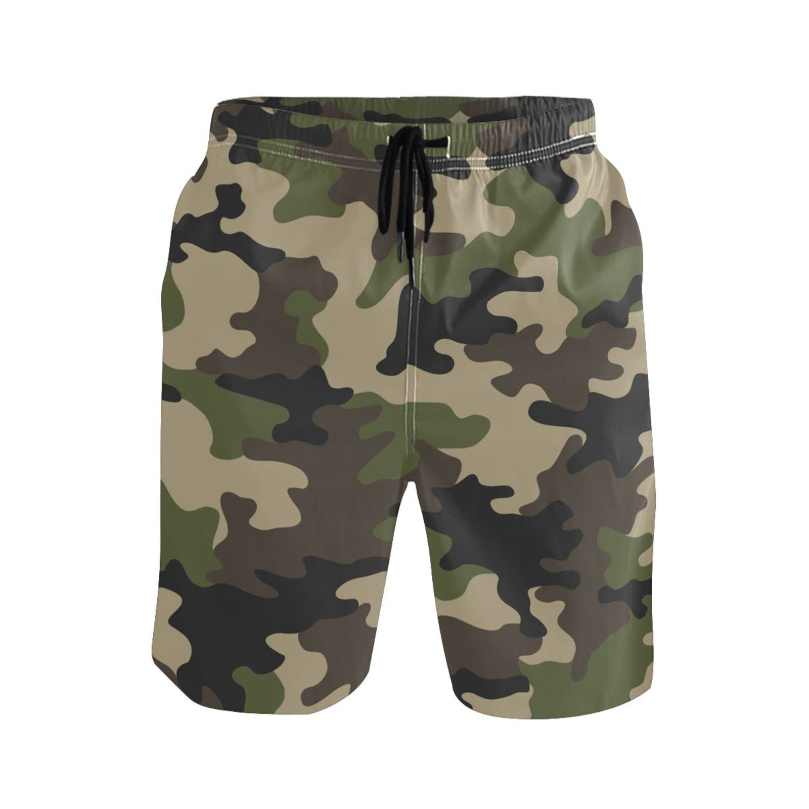 Men's Quick-Dry Military Camouflage Swim Trunks - Army Camo Board Shorts with Pockets for Beach, Pool & Water Sports | TropicalLife Swimwear