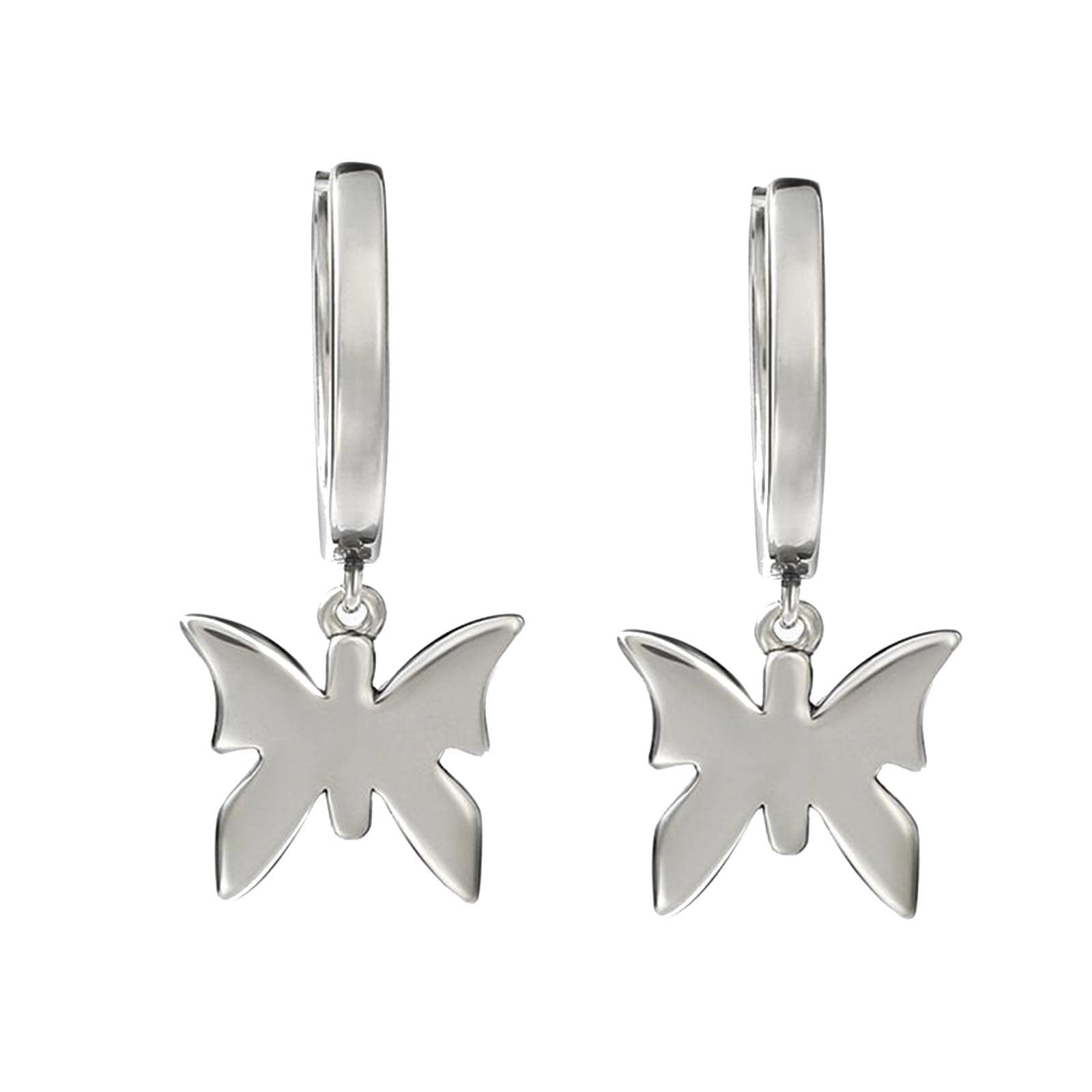 Jeulia Sterling Silver Small Hoop Earrings for Women - Dangle Earrings with Cross, Wings & Butterfly Charms | Hypoallergenic Punk Stud Goth Piercing Jewelry | Perfect Gift for Teen Girls with Gift Box | Ideal for Parties, Dating & Everyday Wear