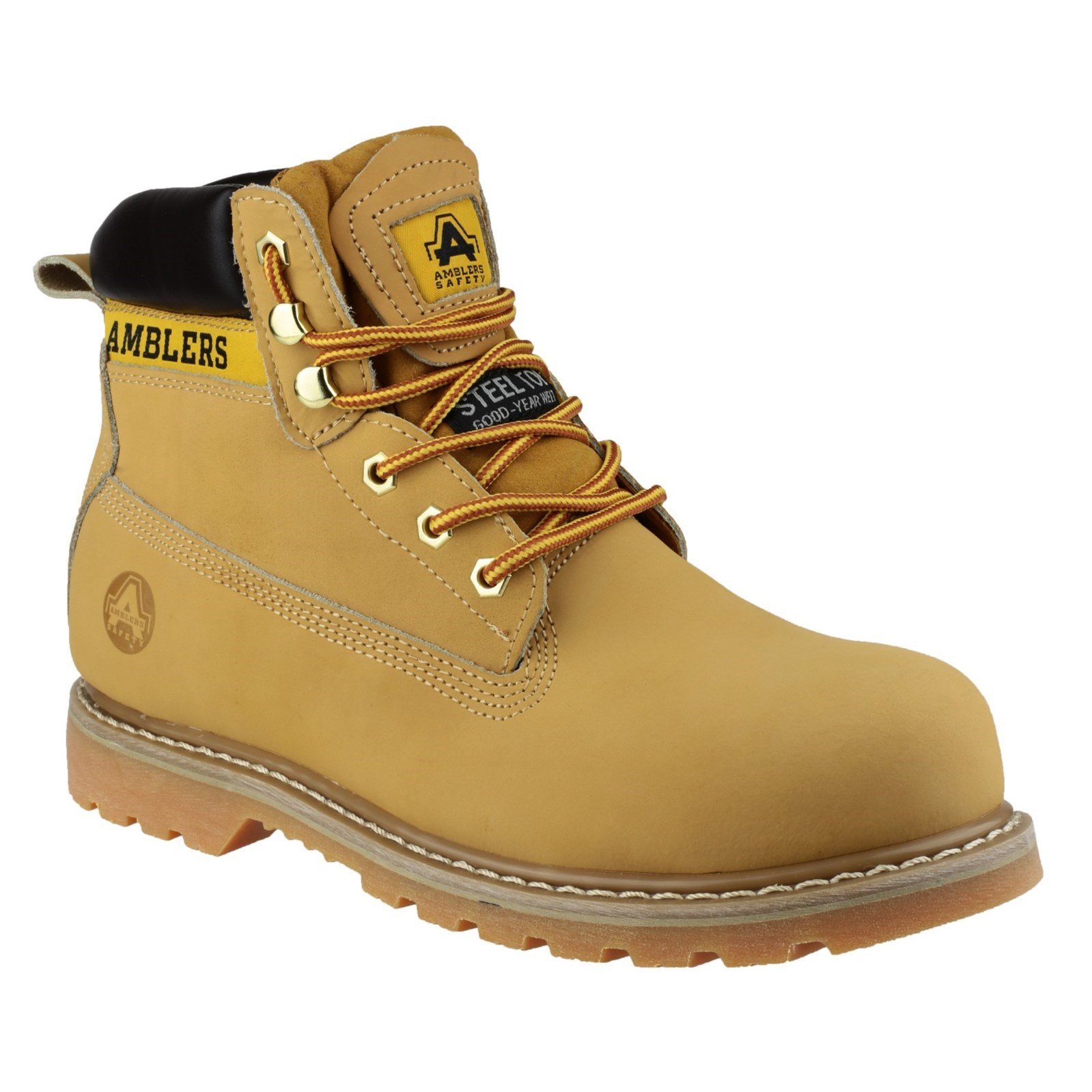 Amblers Women's Steel Toe Lace-Up Work Boots with Textile Lining - Honey Color - Size [Your Size] - Perfect for Construction, Warehouse & Outdoor Work Safety