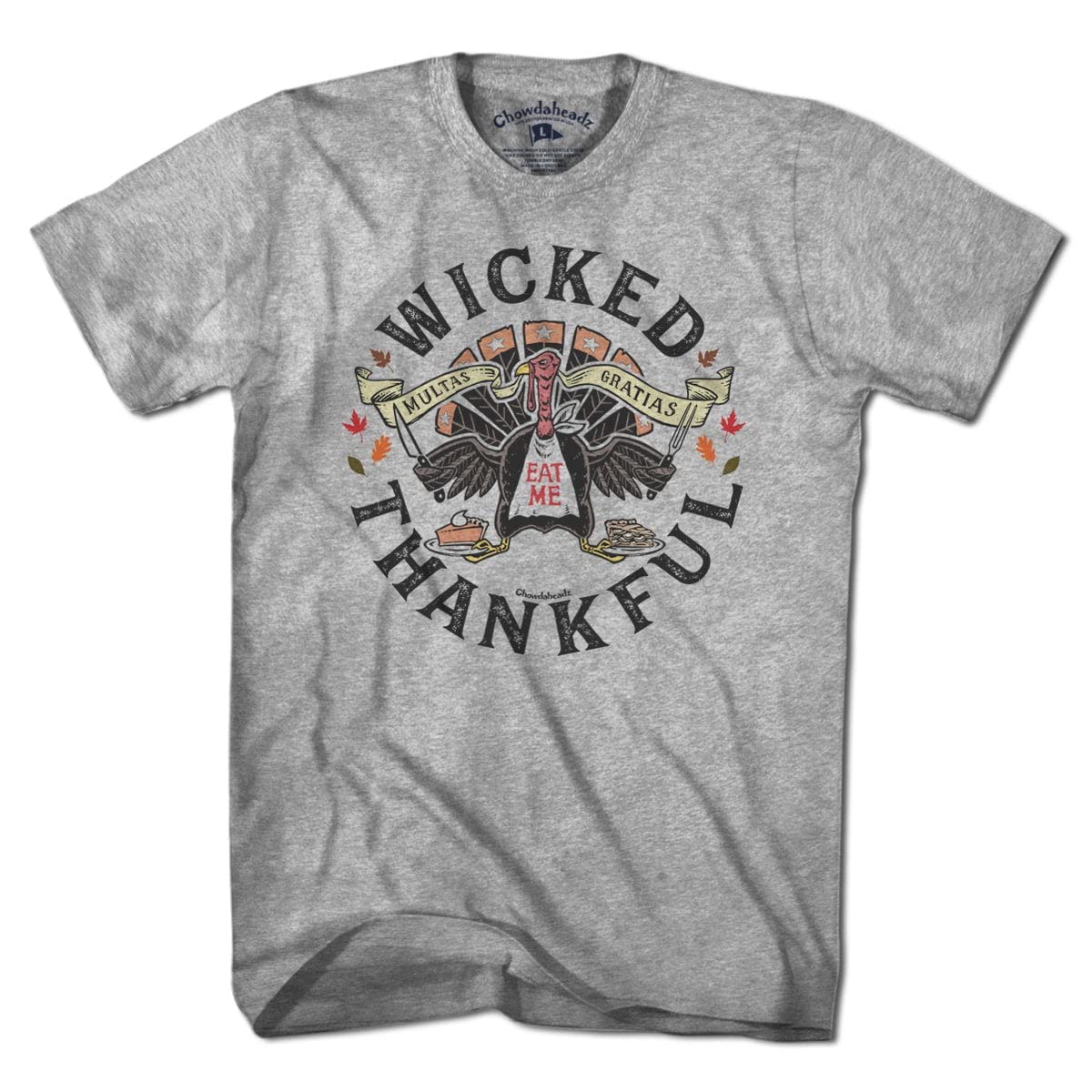 Wicked Thankful Turkey Vintage T-Shirt | Soft Unisex Cotton Blend Tee for Thanksgiving & Fall Festivals
