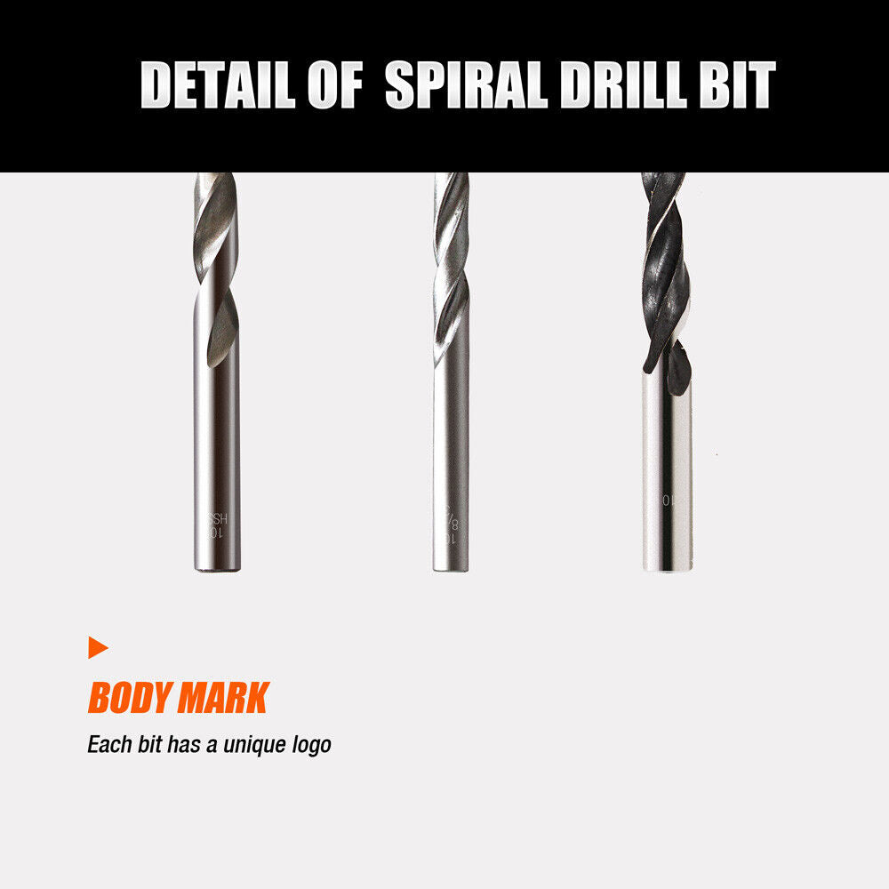 15-Piece HSS Drill Bit Set for Wood, Metal & Concrete - Titanium Coated Metric Drill Bits - Perfect for DIY Projects, Home Repairs & Professional Construction Work