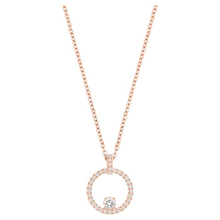 Rose Gold Plated Circular Pendant Necklace for Women - Elegant Fashion Jewelry Gift for Birthday, Anniversary & Valentine's Day - Perfect for Parties, Weddings & Date Nights