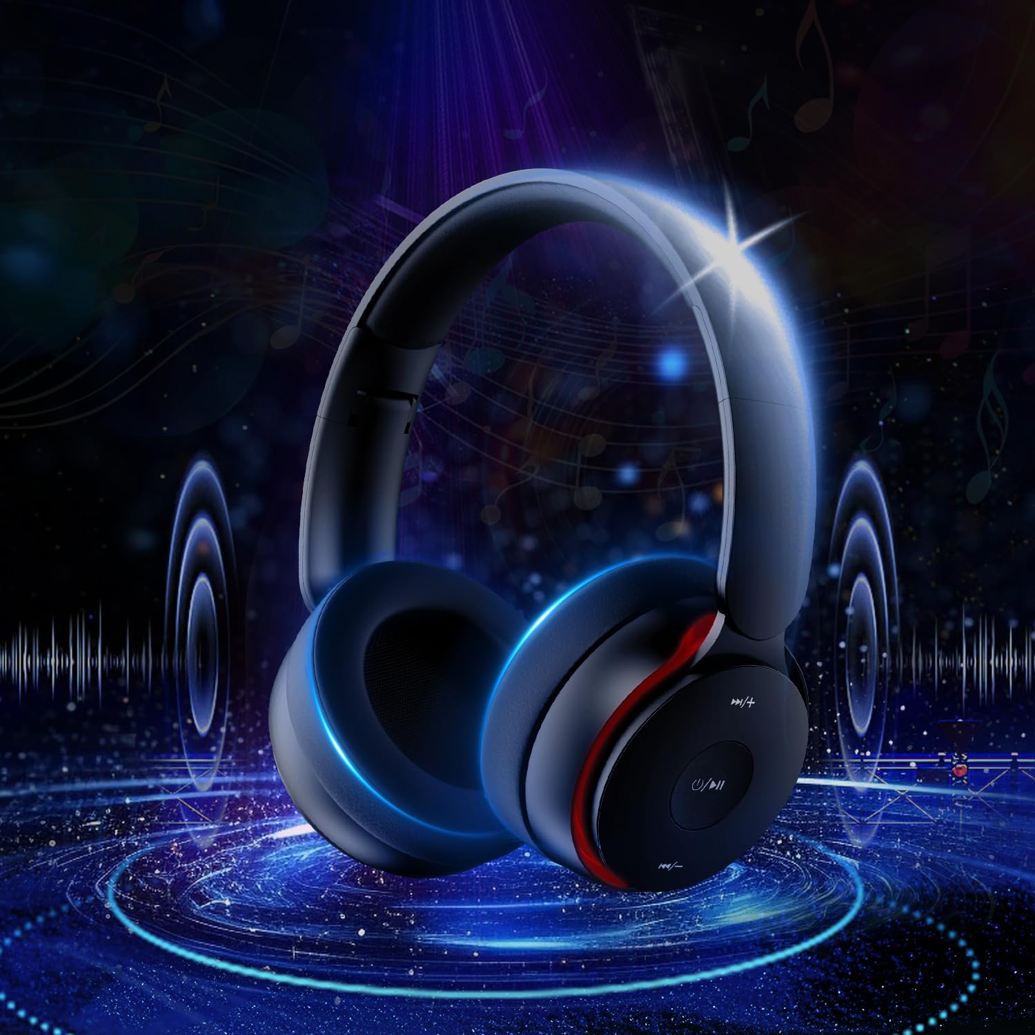 WMJYDF Wireless Bluetooth Headphones Over Ear - Hi-Fi Stereo Foldable Headset with Microphone, Deep Bass & 25 Hours Playtime (Wired/Wireless/TF Card Mode) - Perfect for Travel, Workouts, and Office Use