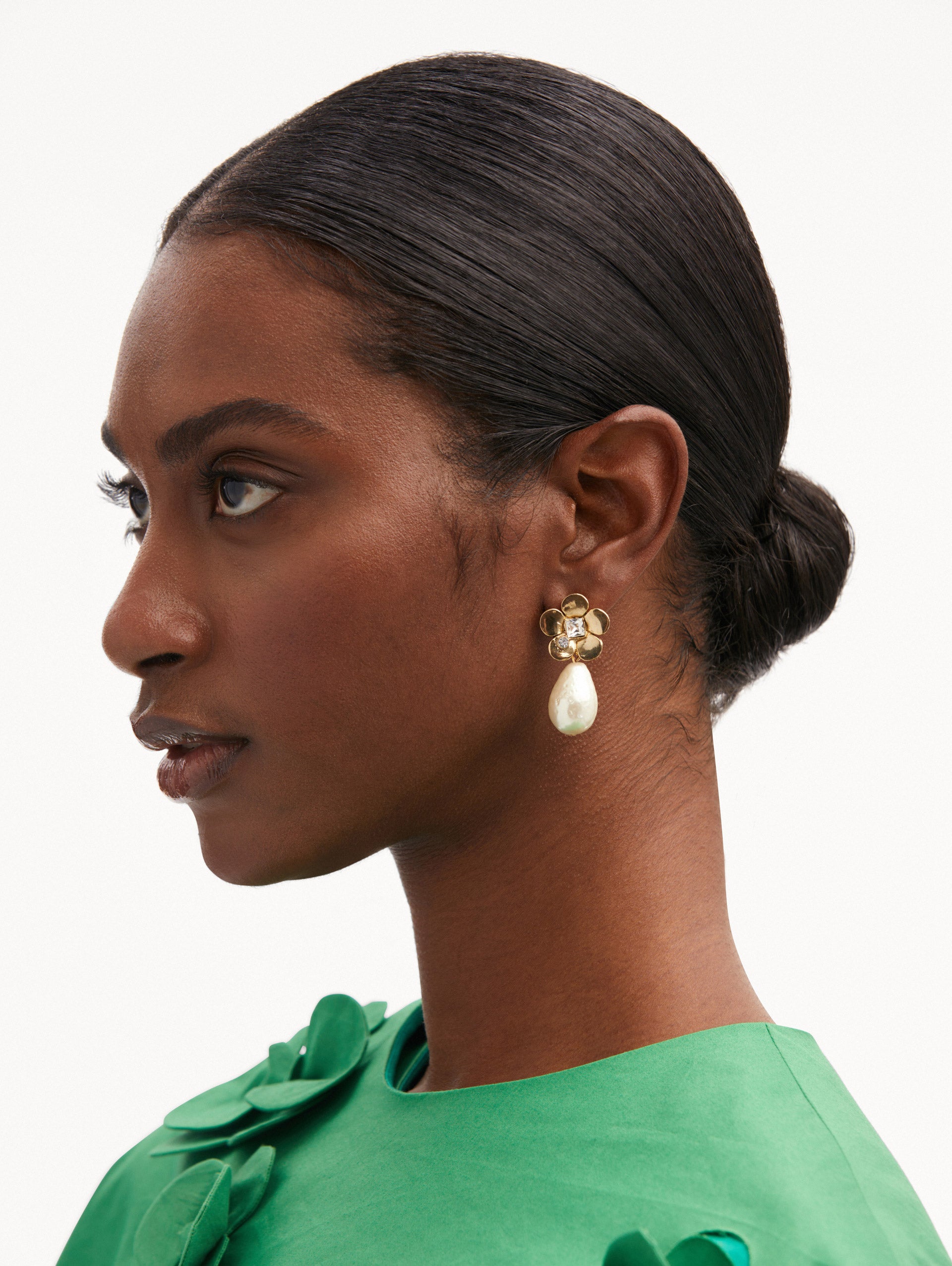 Elegant Pearl Drop Earrings for Women - Dainty Floral Design Jewelry for Weddings, Parties & Special Occasions