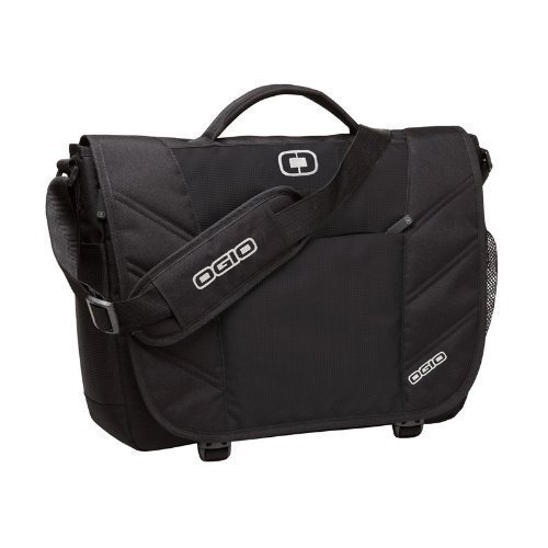 OGIO 417015 Upton Laptop Messenger Bag - Black Business Laptop Bag for Men & Women, Durable Work Briefcase with Padded Laptop Compartment (Fits 15.6