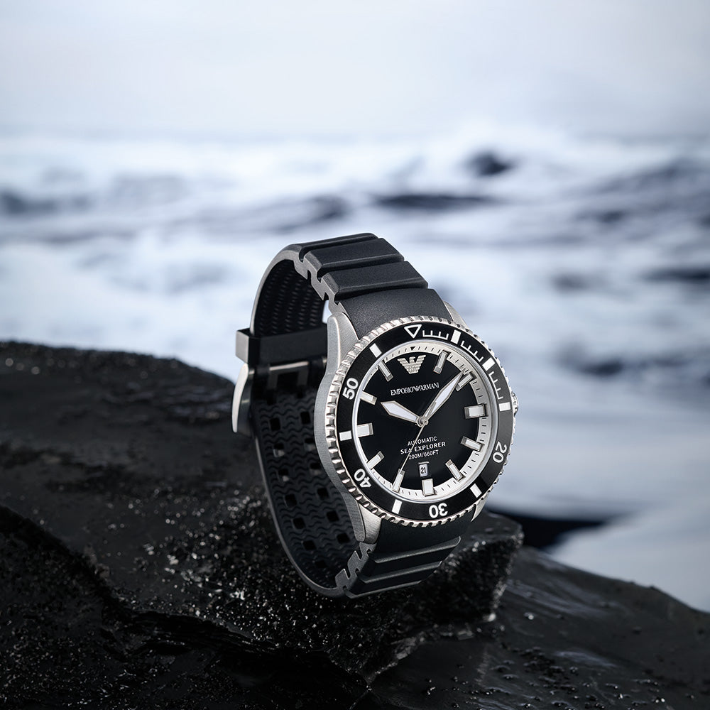 Emporio Armani Diver Pro AR60078 Automatic Men's Watch - Luxury Waterproof Dive Watch for Swimming, Snorkeling & Everyday Wear
