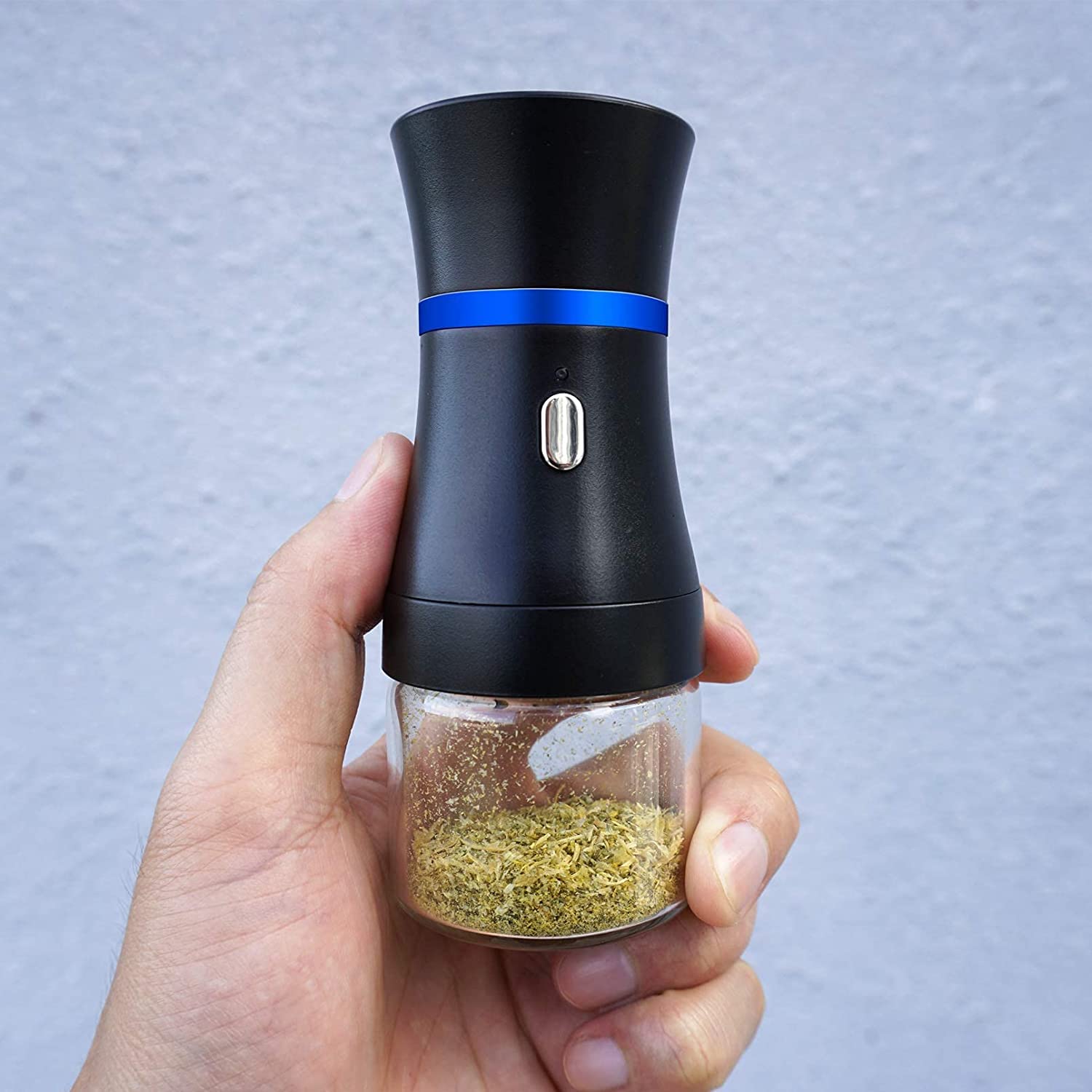 Electric Herb Grinder - Compact USB Rechargeable for Flower Buds, 2 Pack with 1.7oz Glass Chambers | Perfect for Travel, Home Use & Everyday Carry | Fast Grinding & Portable Design