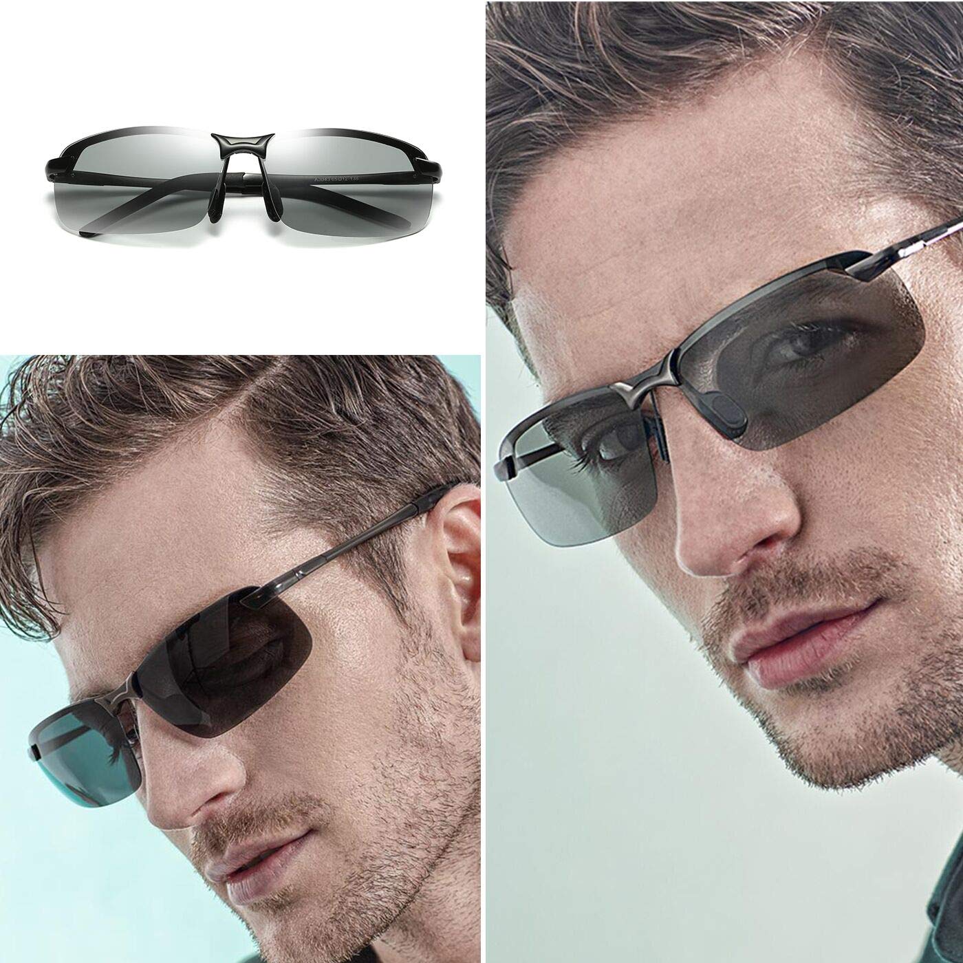 Polarized Photochromic Z87 Safety Sunglasses for Men - Day & Night Driving Glasses for UV Protection & Eye Safety