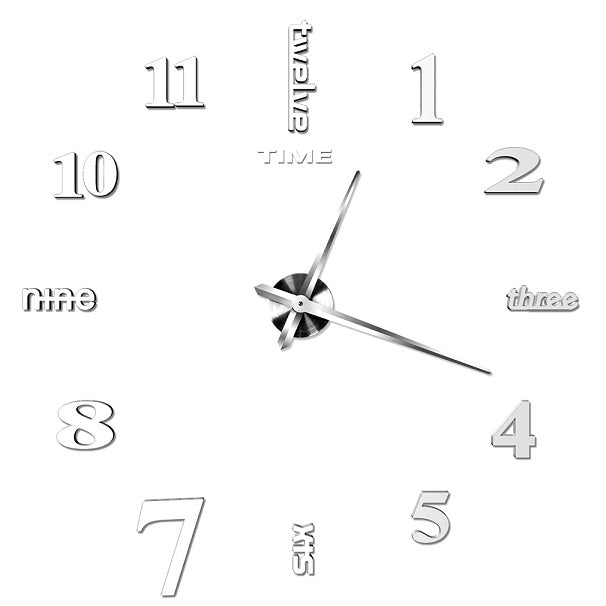 Large DIY Wall Clock Sticker - Creative Home Decor for Living Room, Bedroom & Office - Modern Mirror Face Design for Stylish Interior