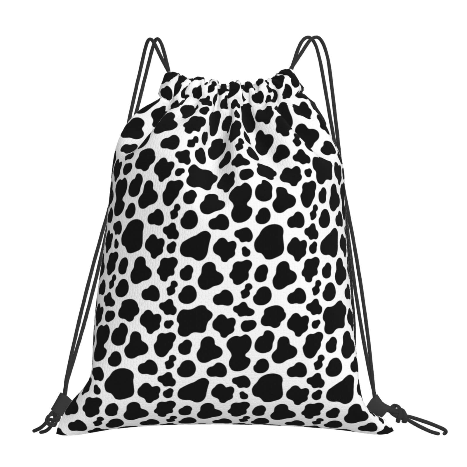 Stocakes Cow Print Unisex Drawstring Backpack - 2 Pack Waterproof Polyester Gym Bags for Sports, Travel & School | Casual Daypack for Women & Men