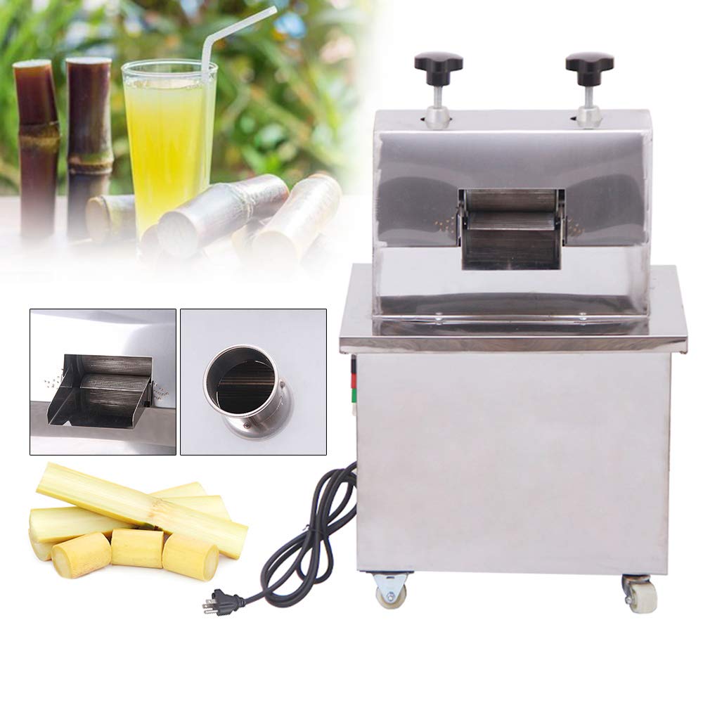 Shikha Commercial Electric Sugar Cane Juicer Machine with 304 Stainless Steel Rolls - 110V for Fresh Juice Extraction - Perfect for Restaurants, Juice Bars, and Home Use