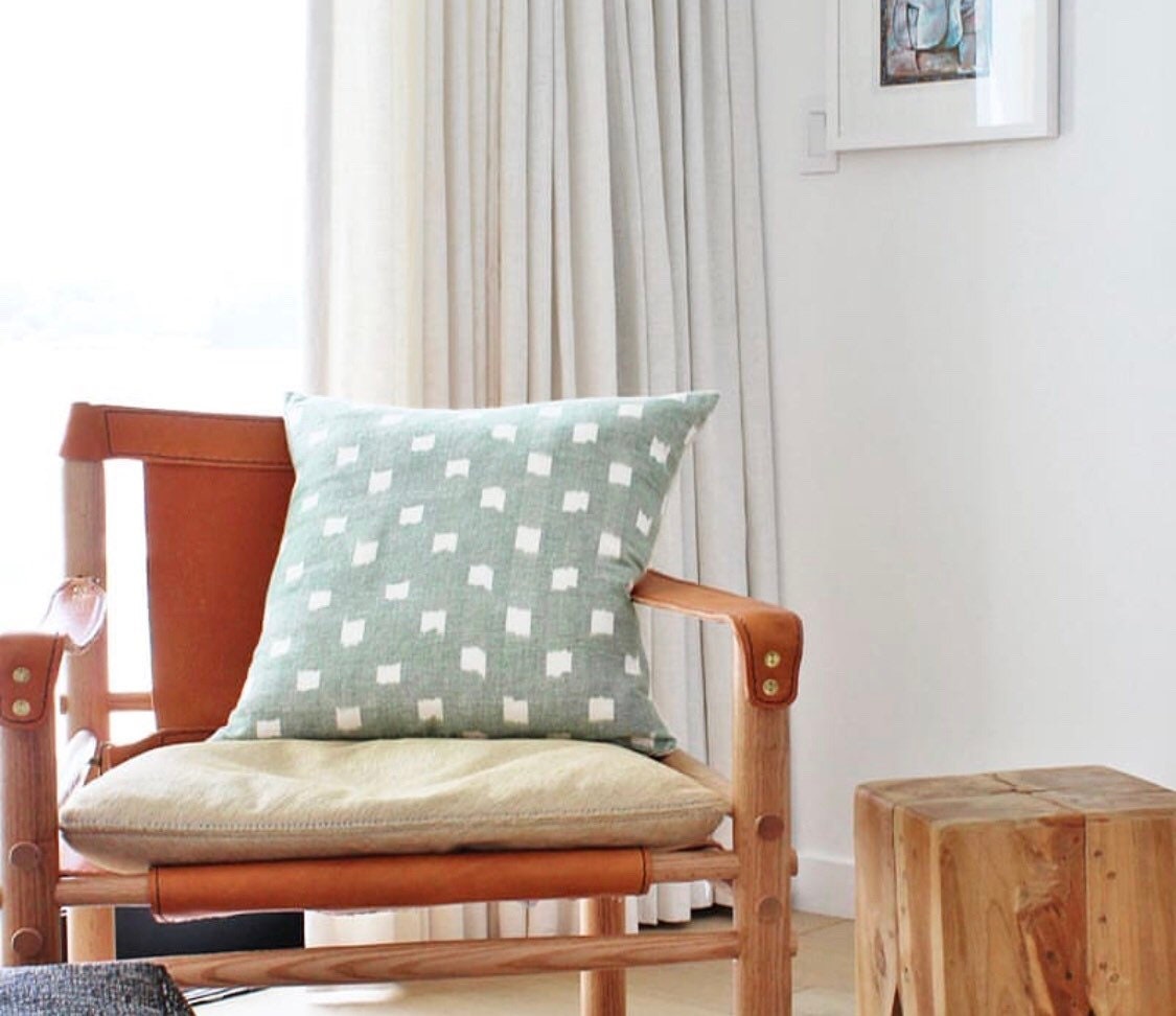 READY TO SHIP Kufri Rex Designer Pillow Cover in Jade Green - Luxury Home Decor for Living Room, Bedroom & Sofa