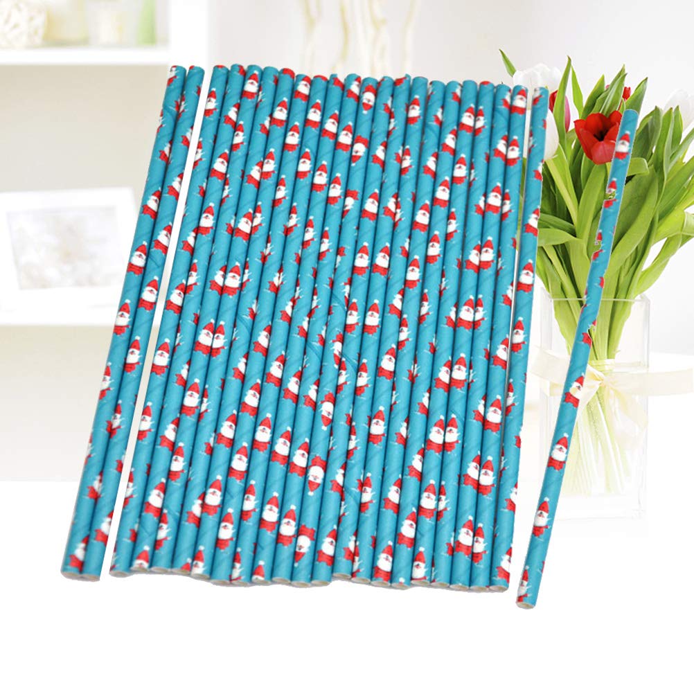 25pcs Christmas Paper Straws - Holiday Party Drinking Straws for Christmas, New Year, and Winter Celebrations - Perfect for Hot Chocolate, Cocktails, and Festive Beverages