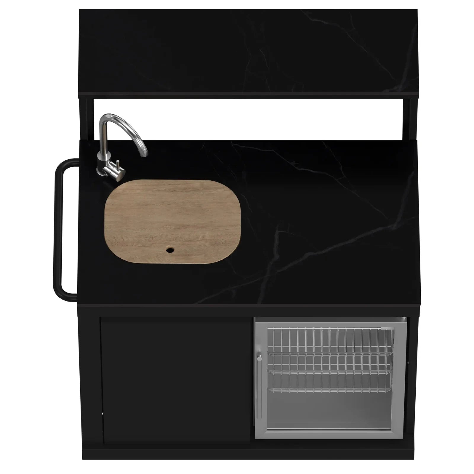 Forno All'Aperto FODKT2568BLK Outdoor Kitchen Set - Premium Stainless Steel BBQ Grill Island with Side Burner & Storage - Perfect for Backyard, Patio, and Poolside Entertaining