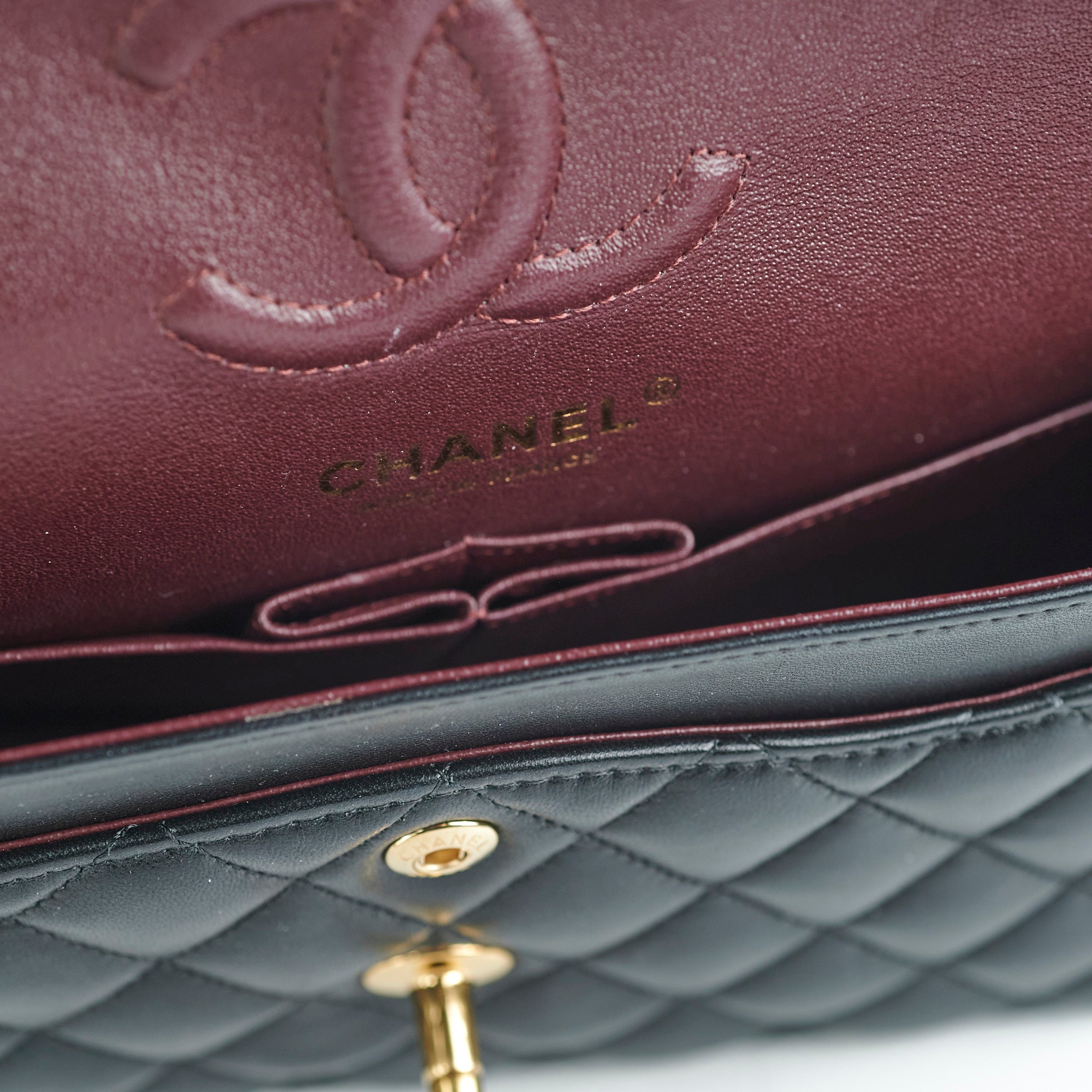Chanel Small Double Classic Flap Bag in Black Lambskin Leather - Luxury Designer Handbag for Women, Perfect for Evening Events & Special Occasions