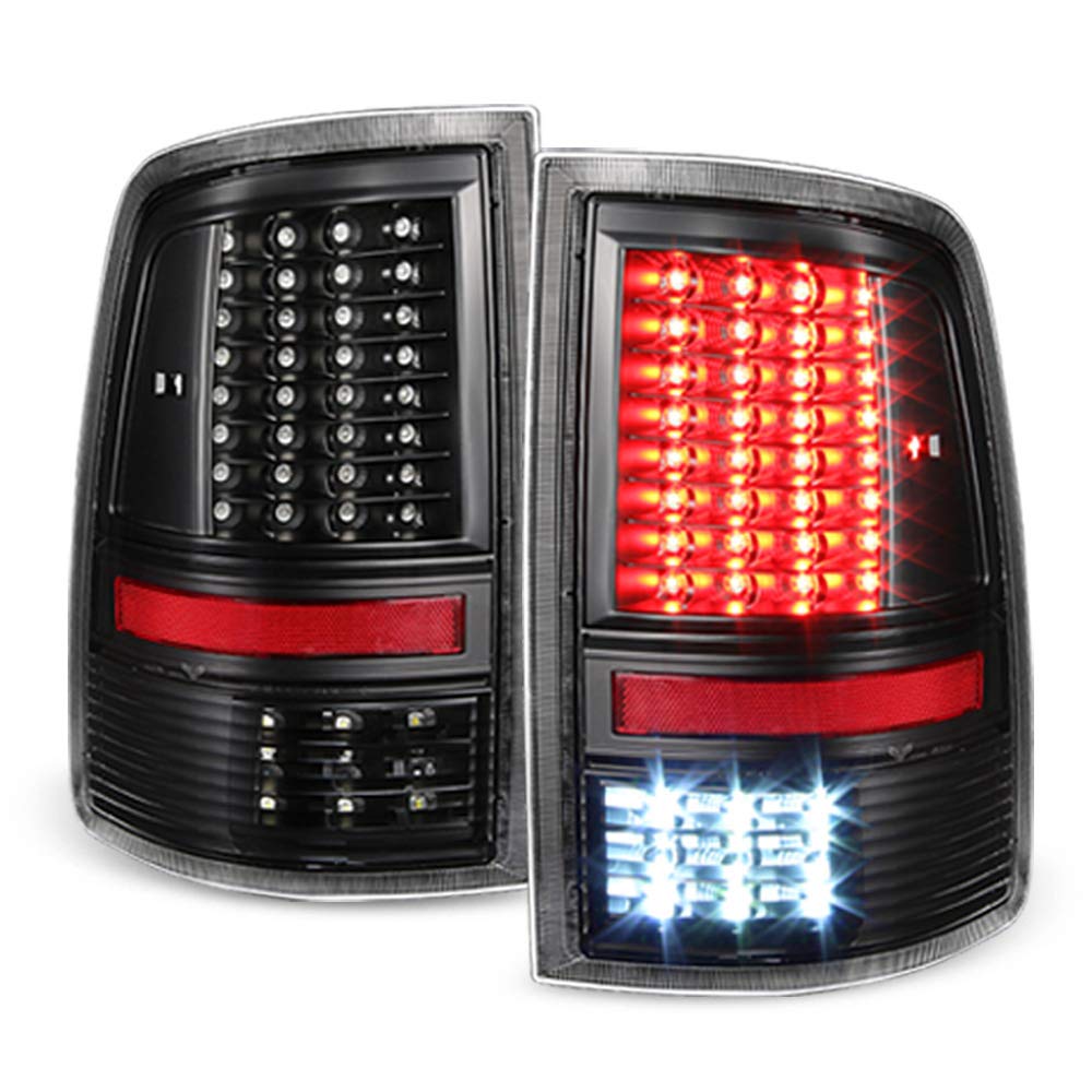 ACANII LED Tail Lights Brake Lamps for 2009-2018 Dodge Ram 1500 2500 3500 - Smoked Black Housing, Plug & Play Installation - Perfect for Off-Roading, Night Driving & Custom Truck Upgrades