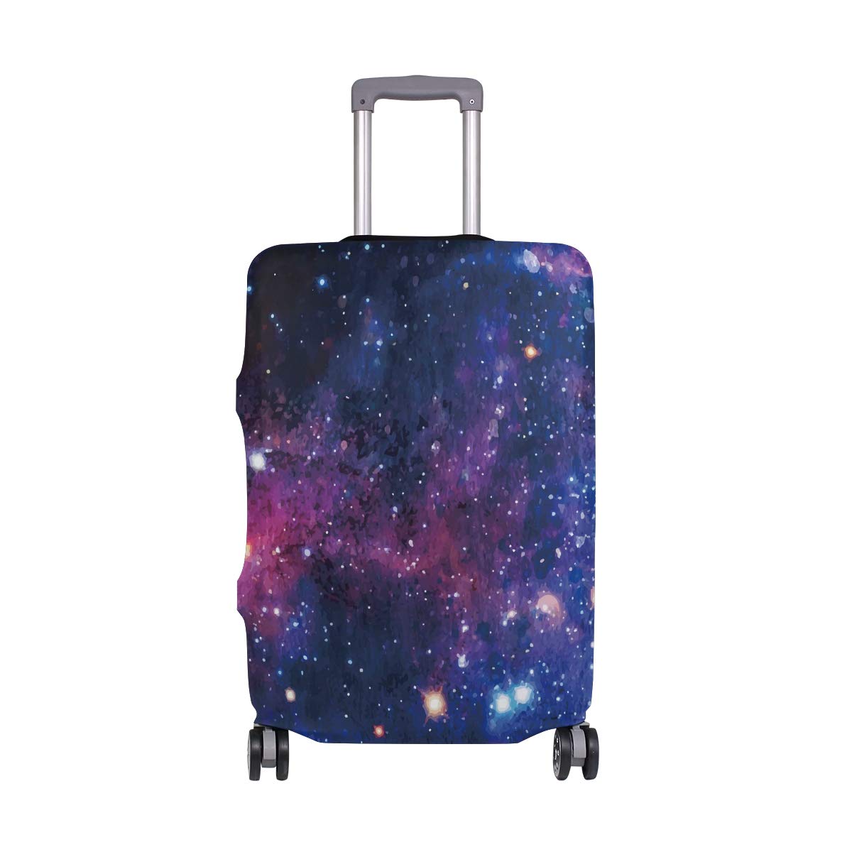 AJINGA Purple Starry Sky Suitcase Cover for Travel - Waterproof Luggage Protector Fits 26-28 Inch Bags | Perfect for Airplane, Train & Vacation Trips