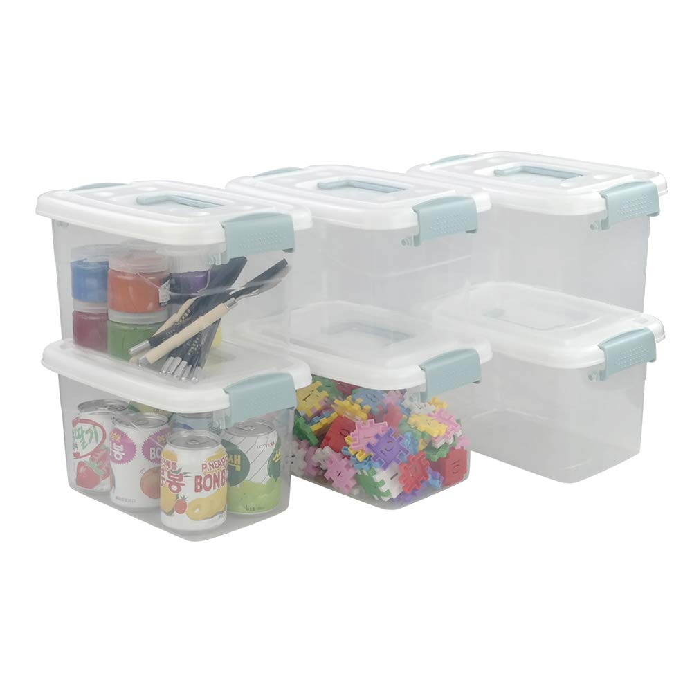 6-Pack 6QT Clear Plastic Storage Bins with Lids & Handles for Home Organization