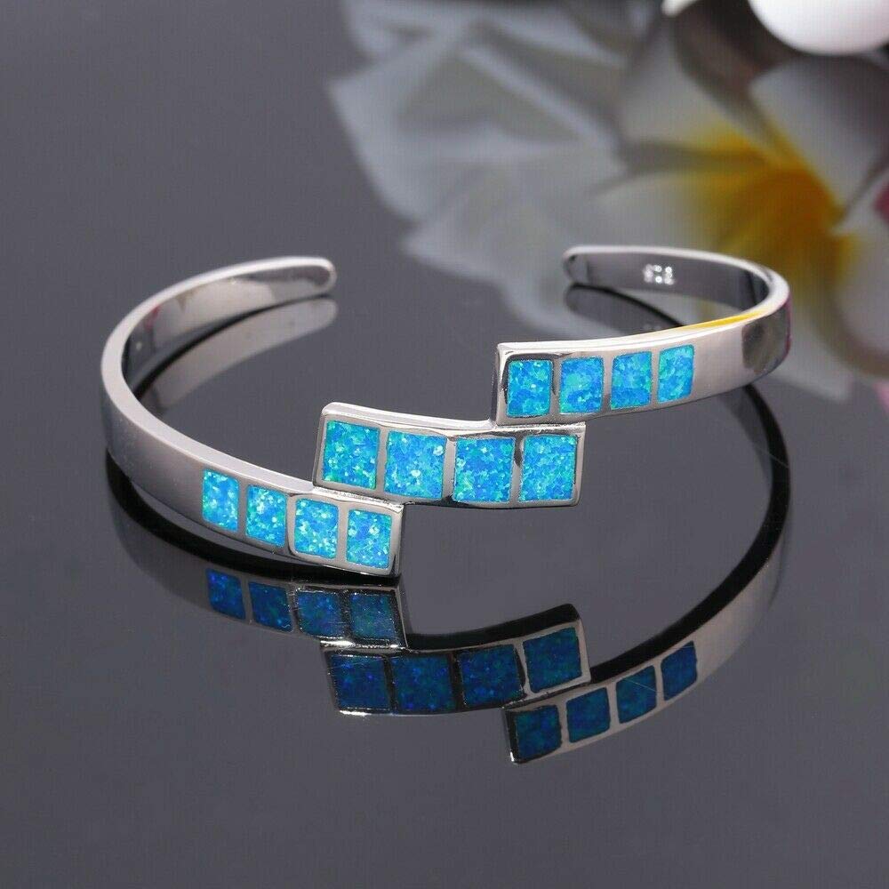 CiNily Women's Gold Plated Opal Cuff Bracelet - Hypoallergenic Gemstone Open Bangle for Ladies | Perfect for Weddings, Parties & Everyday Elegance