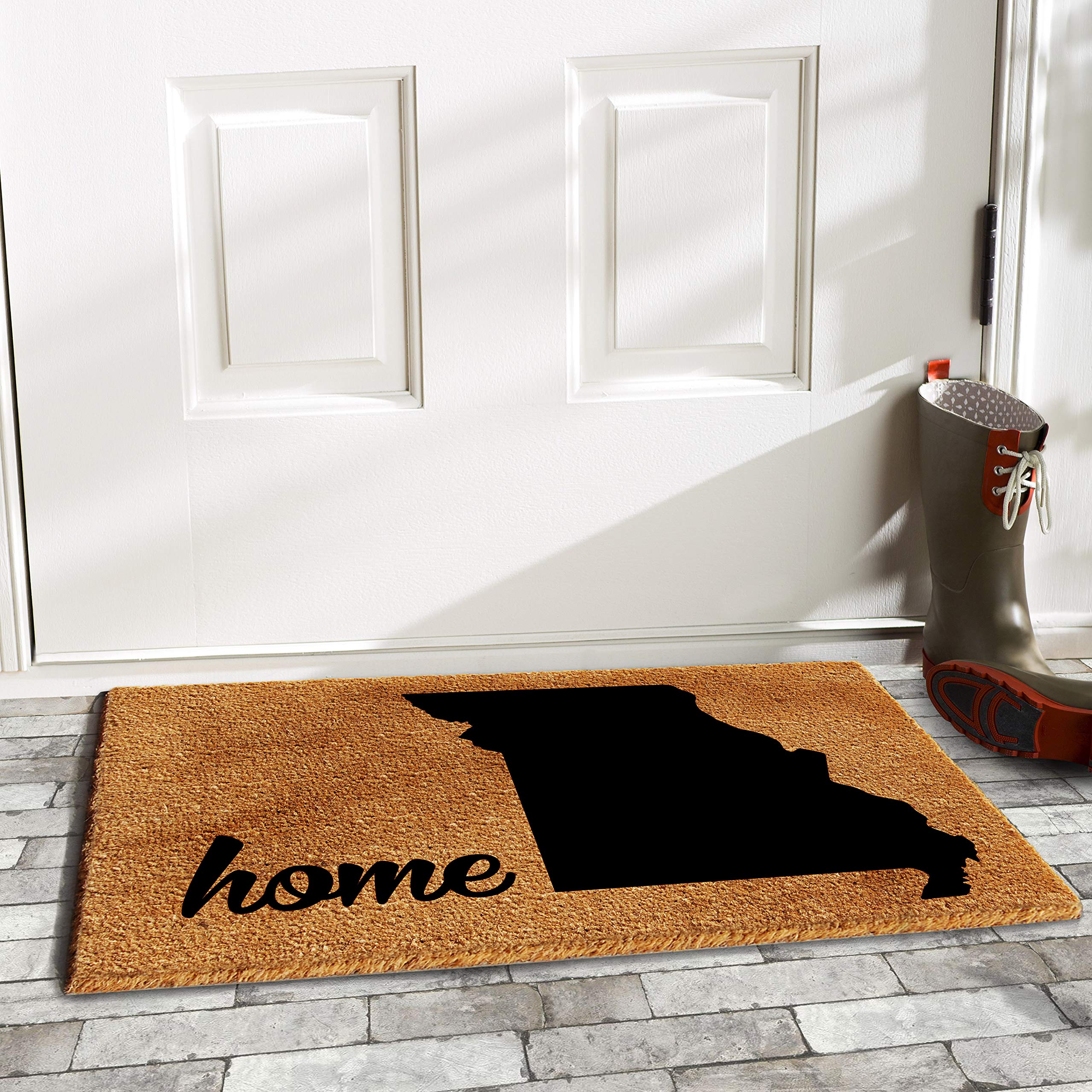 Calloway Mills 105292436 Missouri Doormat 24x36 Inches, Natural Black Coir Fiber Doormat for Front Door, Porch, Patio - Non-Slip, Durable & Weather-Resistant Welcome Mat for Home & Office Entrance