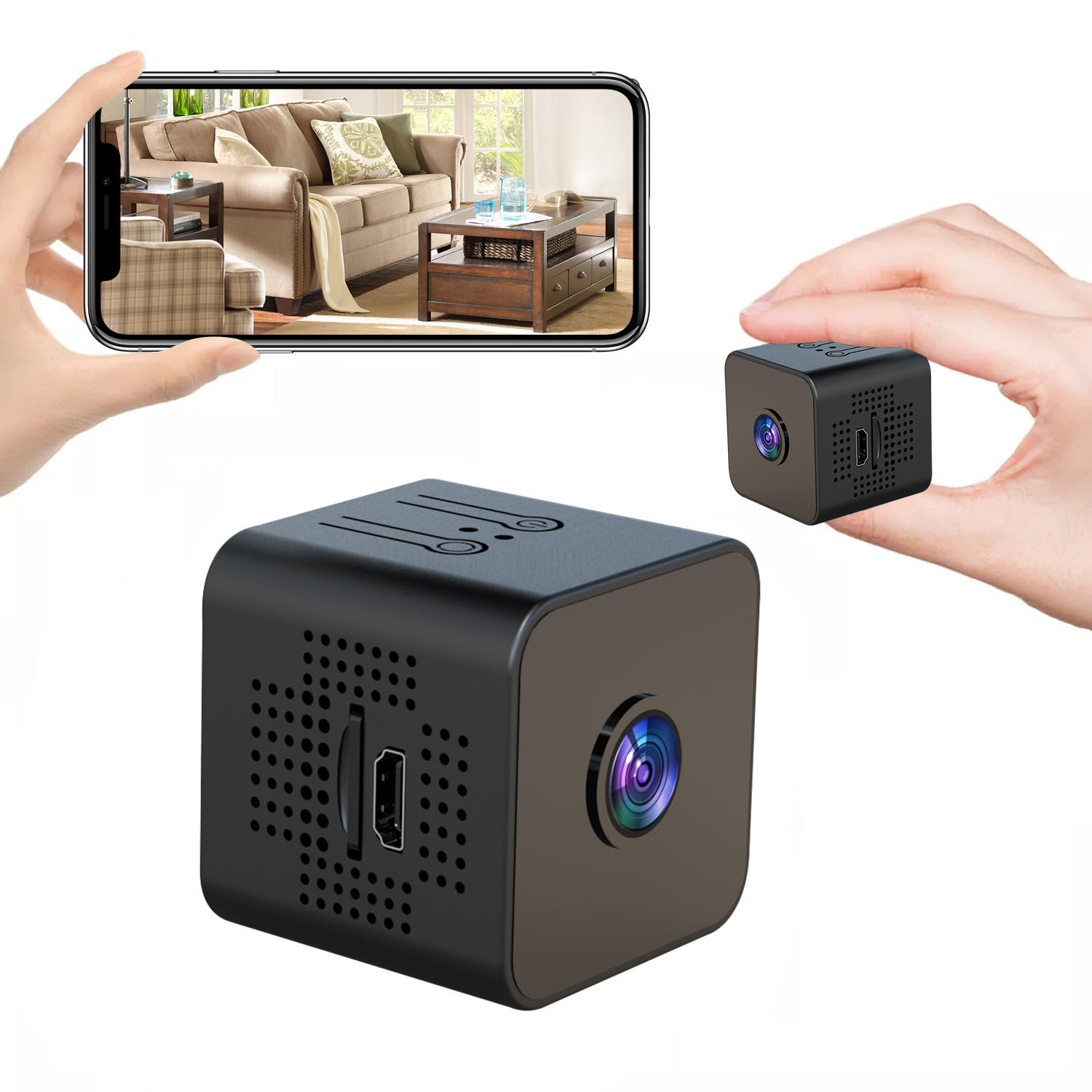 Persil Hidden Spy Camera - Mini WiFi Wireless Nanny Cam with Night Vision & Full HD Live Video Recorder | Home Security, Office Surveillance, Baby Monitoring & Pet Watching
