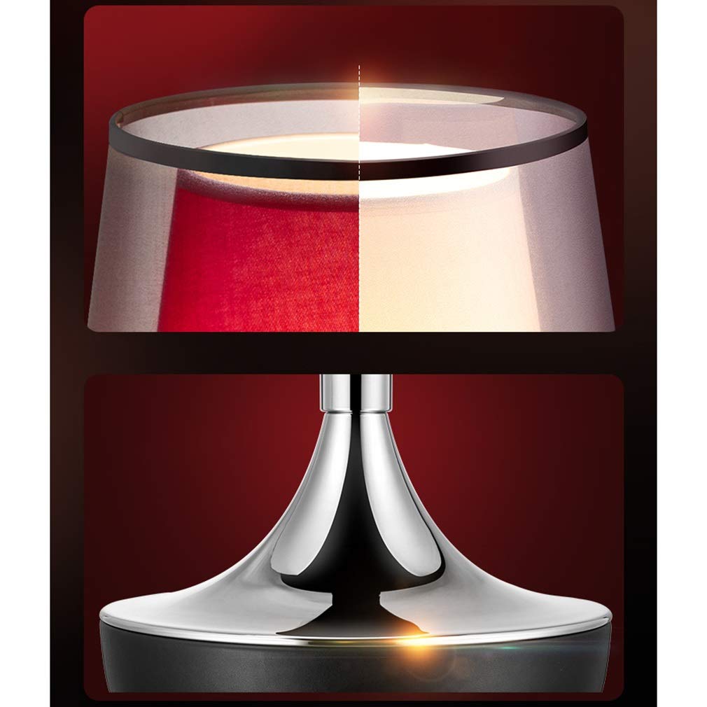 Premium LED Table Lamp with Double Fabric Shade - Metal Base Wrapped in Leather for Bedroom, Office & Living Room - Durable Beige Desk Lamp (Size L) - Perfect for Reading, Working & Ambient Lighting