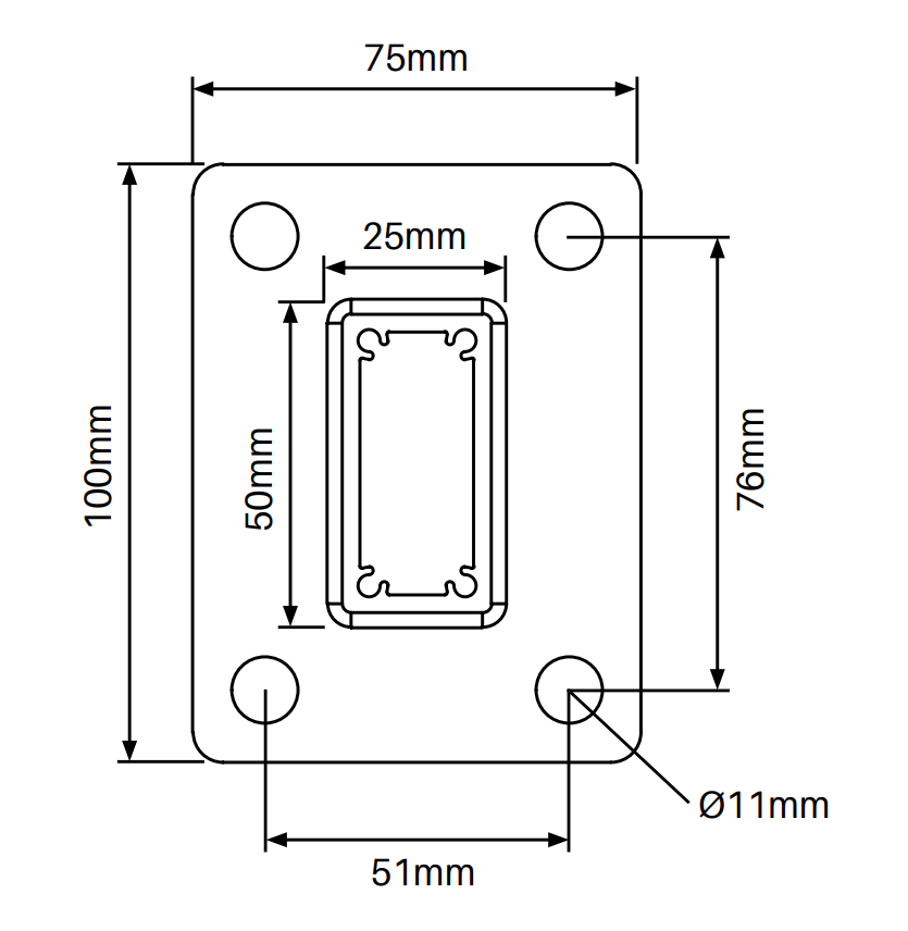Heavy Duty Post with Welded Base Plate - 1280mm Long - White or Black - Perfect for Fencing, Signage, and Structural Support