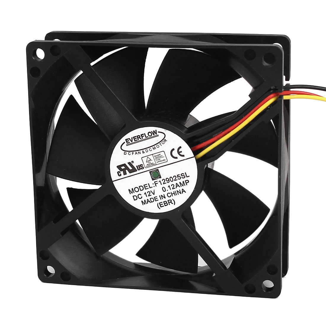 Uxcell 90mm x 25mm DC 12V 0.12A 3-Pin Fluid Bearing PC Case CPU Cooling Fan - Quiet Computer Cooling Solution for Desktop, Gaming PC & Server Cases